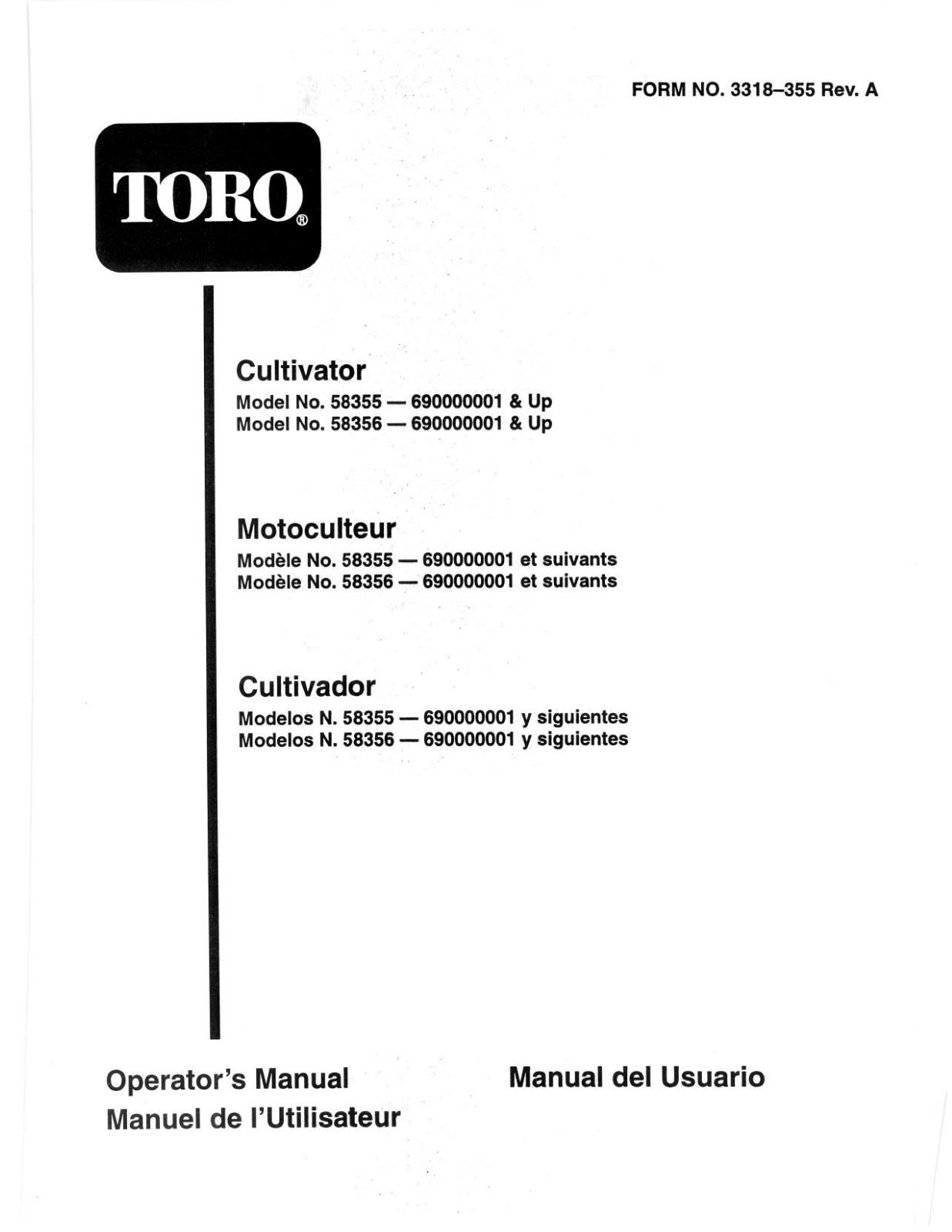 Toro 58355, 58356 Operator's Manual