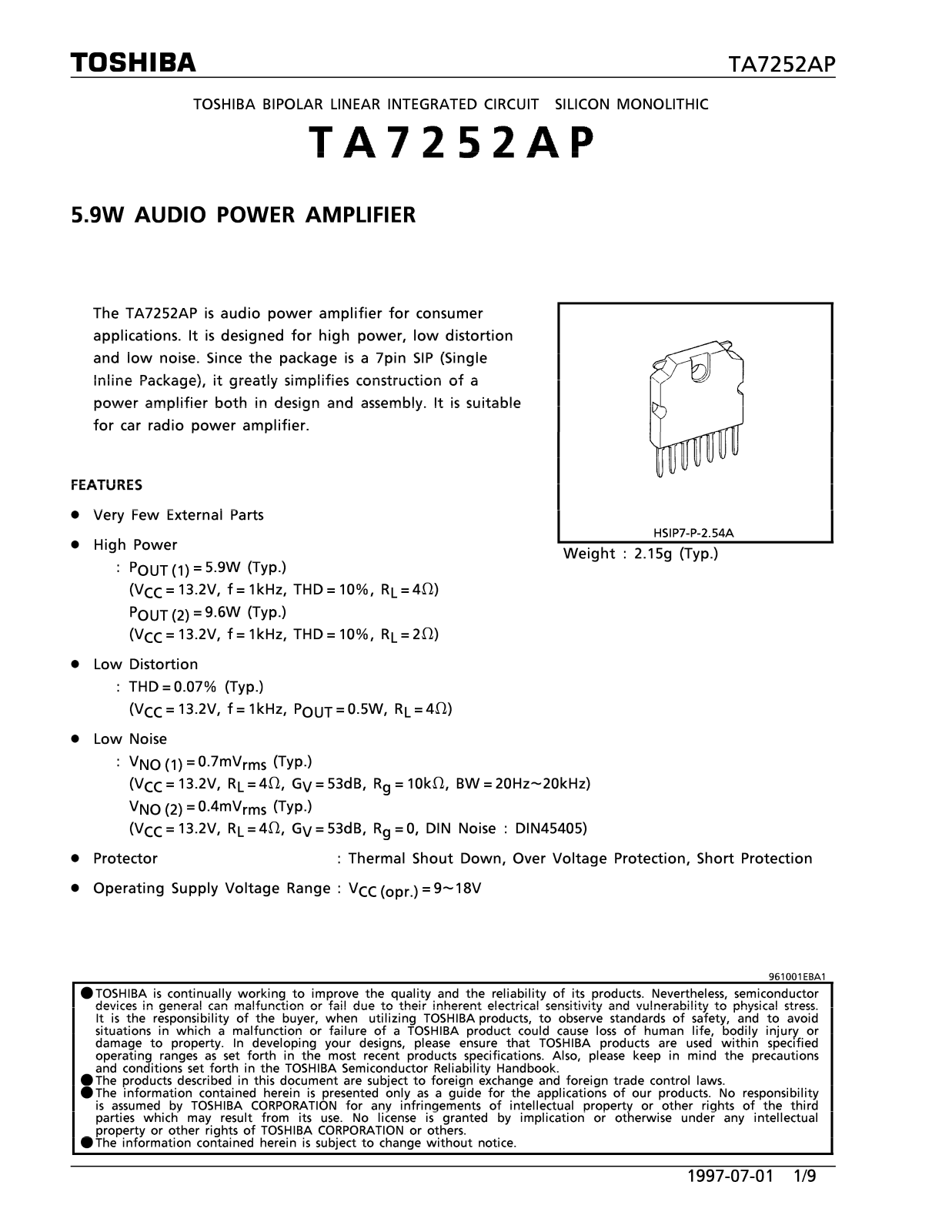 Datasheet TA7252 Specification - ManualMachine.com