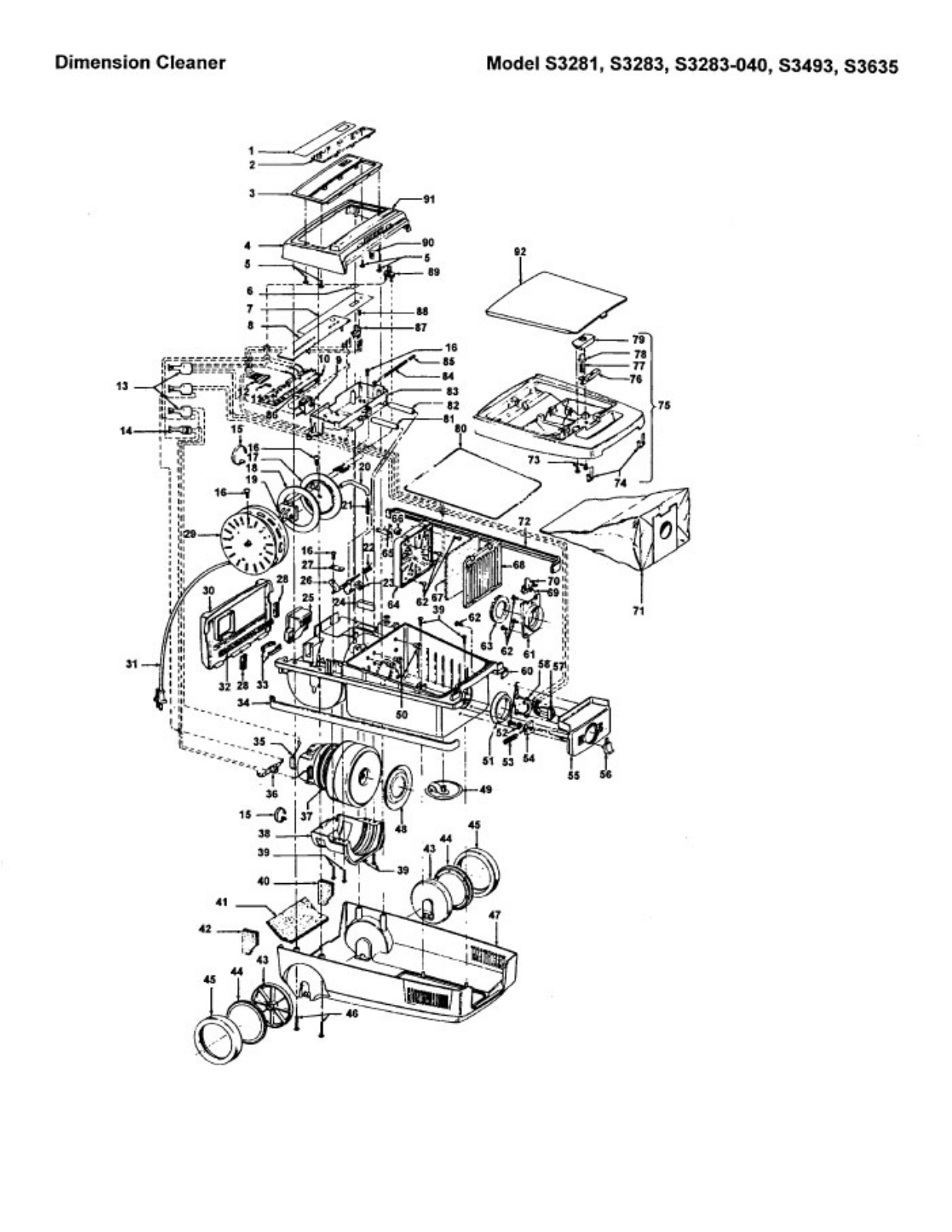 Hoover S3635, S3493, S3283-040, S3283, S3281 Owner's Manual