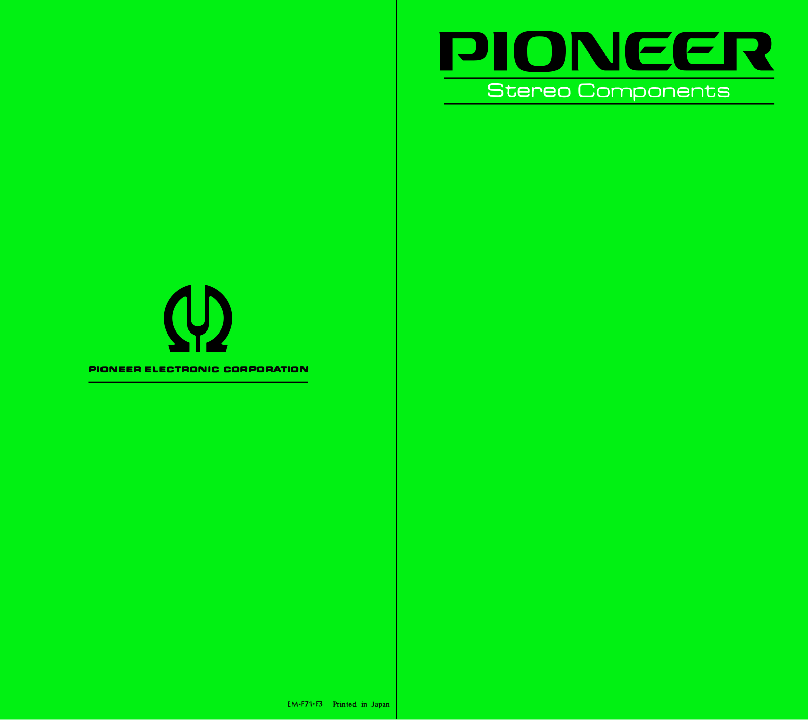 Pioneer 1971 Catalog