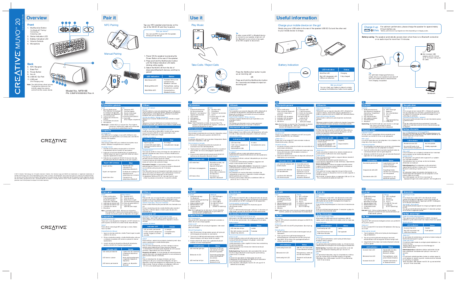 Creative MUVO 20, MF8185 User manual