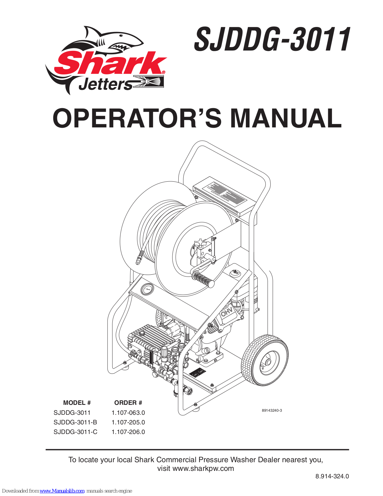 Shark SJDDG-3011, SJDDG-3011-C, SJDDG-3011-B Operator's Manual