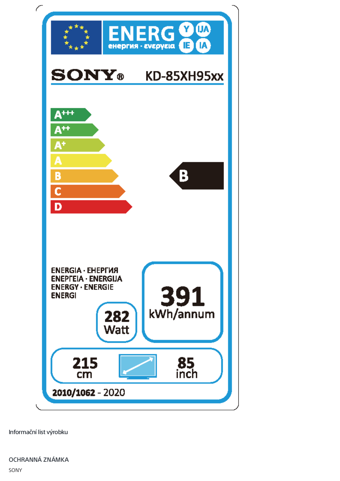 Sony KD-85XH9505 User Manual