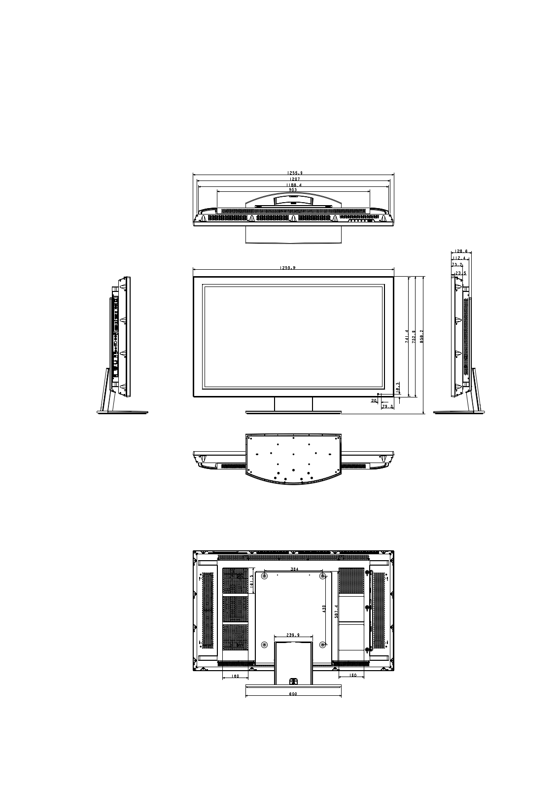 Sony FWD-50PX3-ST, FWD-50PX3-BT, FWD-50PX3 Dimensions Diagram