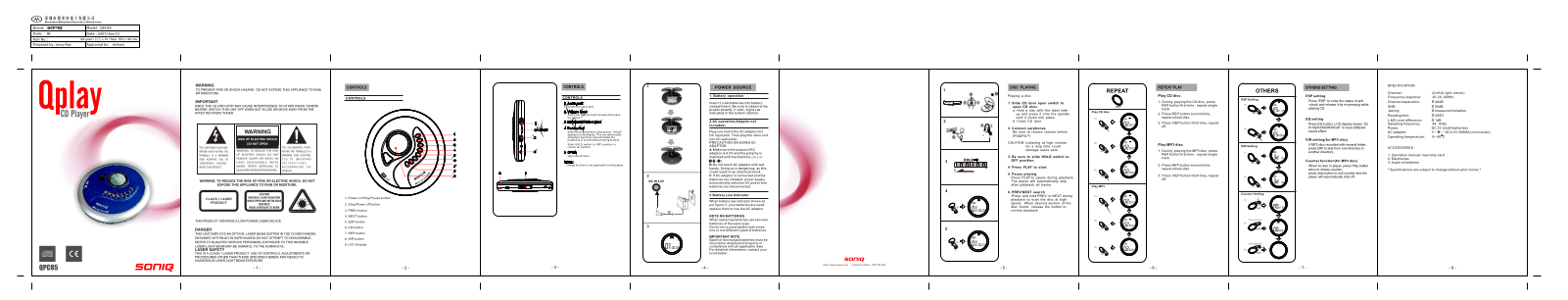 SONIQ QPC85 Instruction Manual