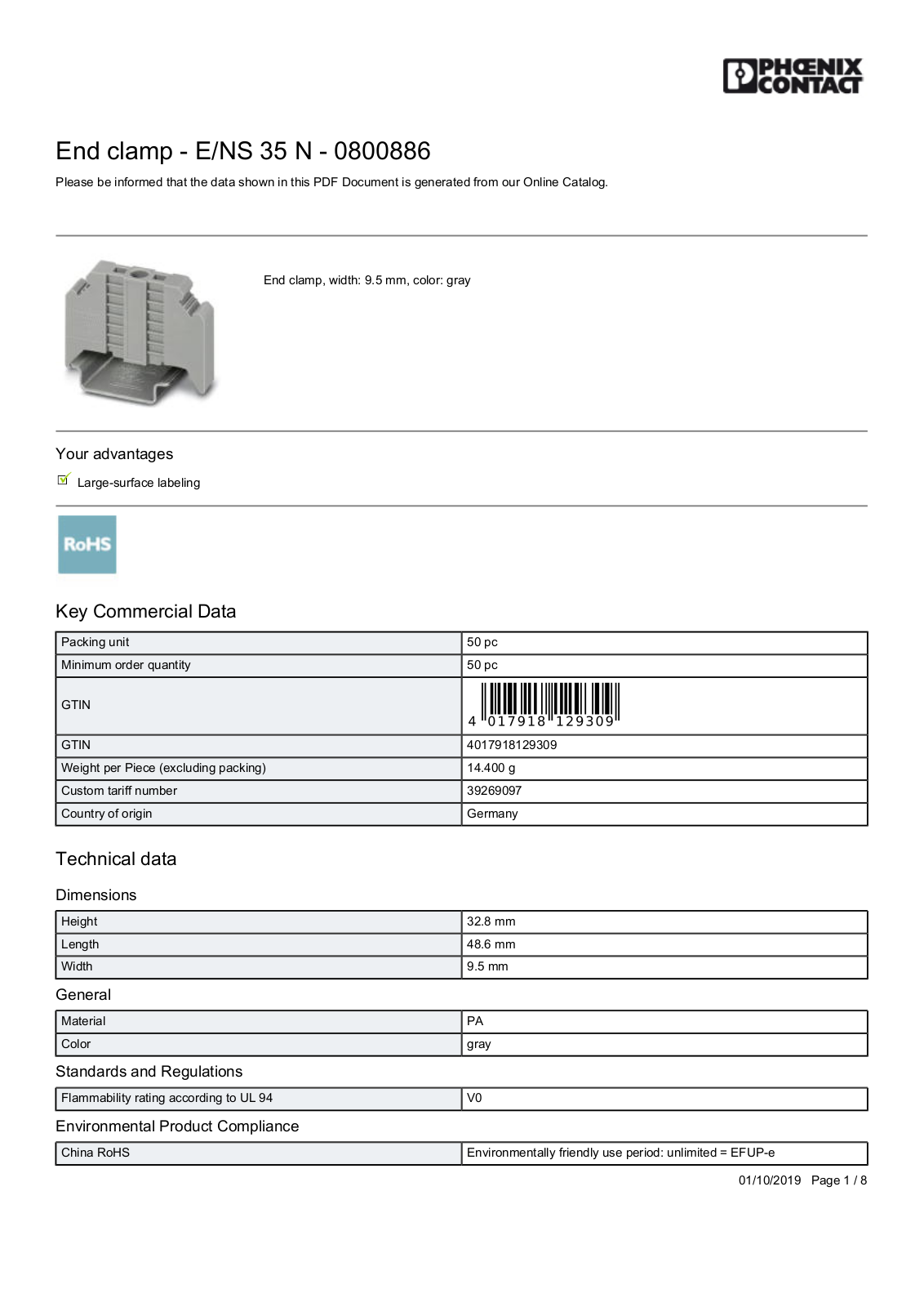 Schneider Electric 0800886 Data Sheet