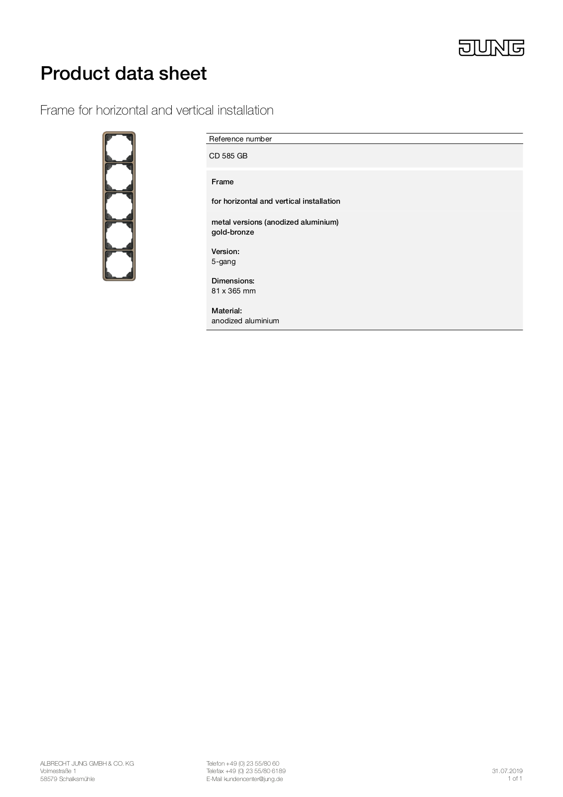 Jung CD 585 GB User Manual