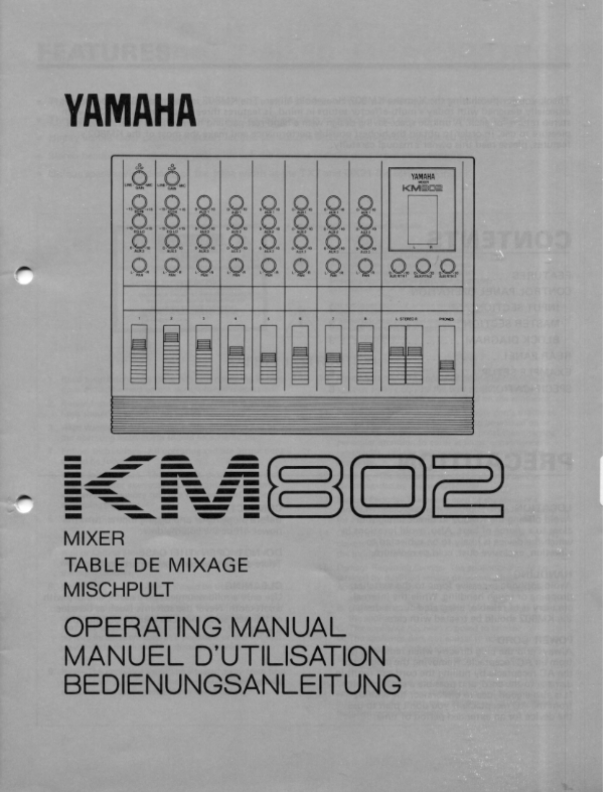 Yamaha KM802 User Manual