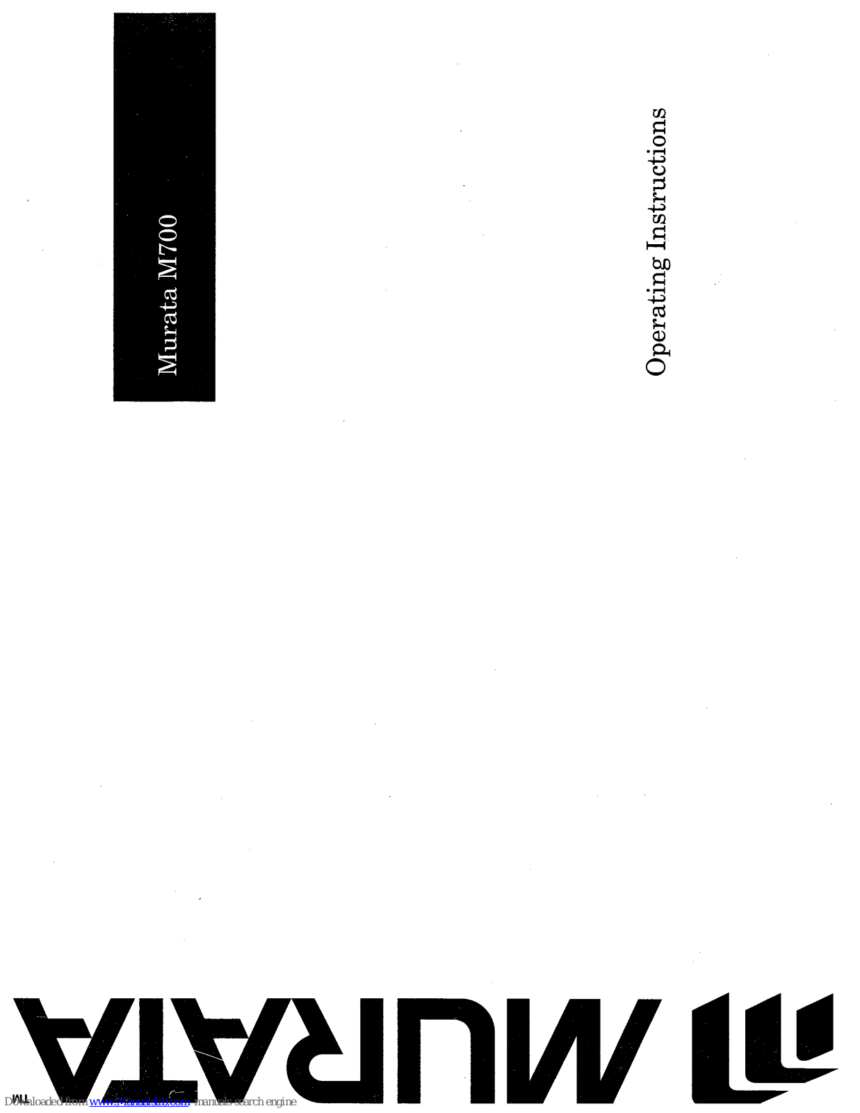 Murata M-700 Operating Instructions Manual - ManualMachine.com