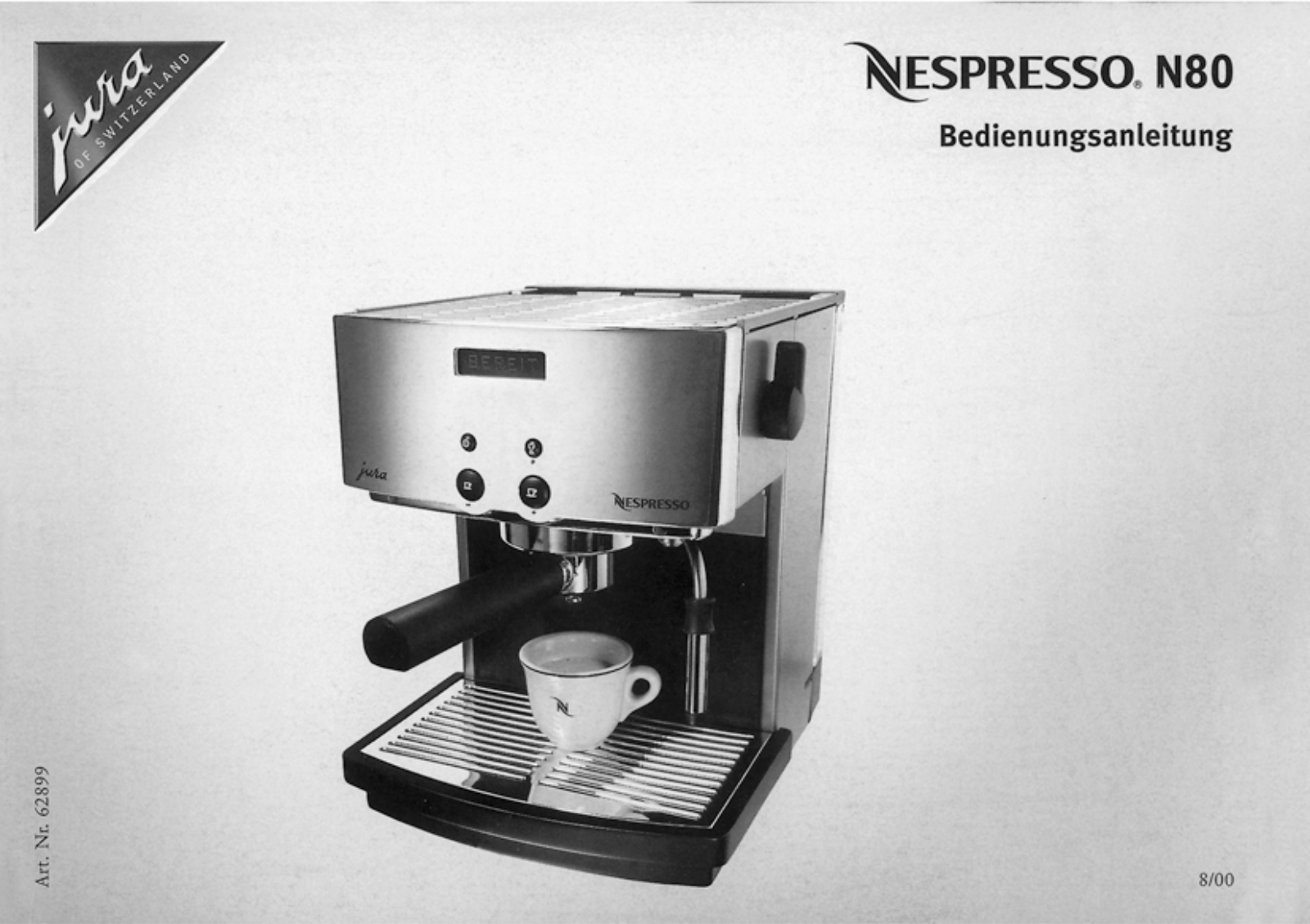 Jura Nespresso N80 User Manual