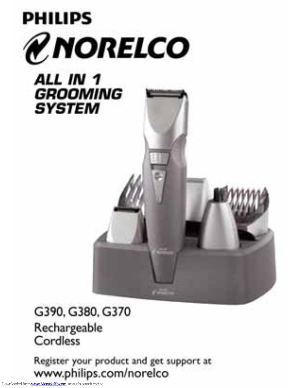 Philips G390/60, Norelco G390, Norelco G380, Norelco G370 User Manual