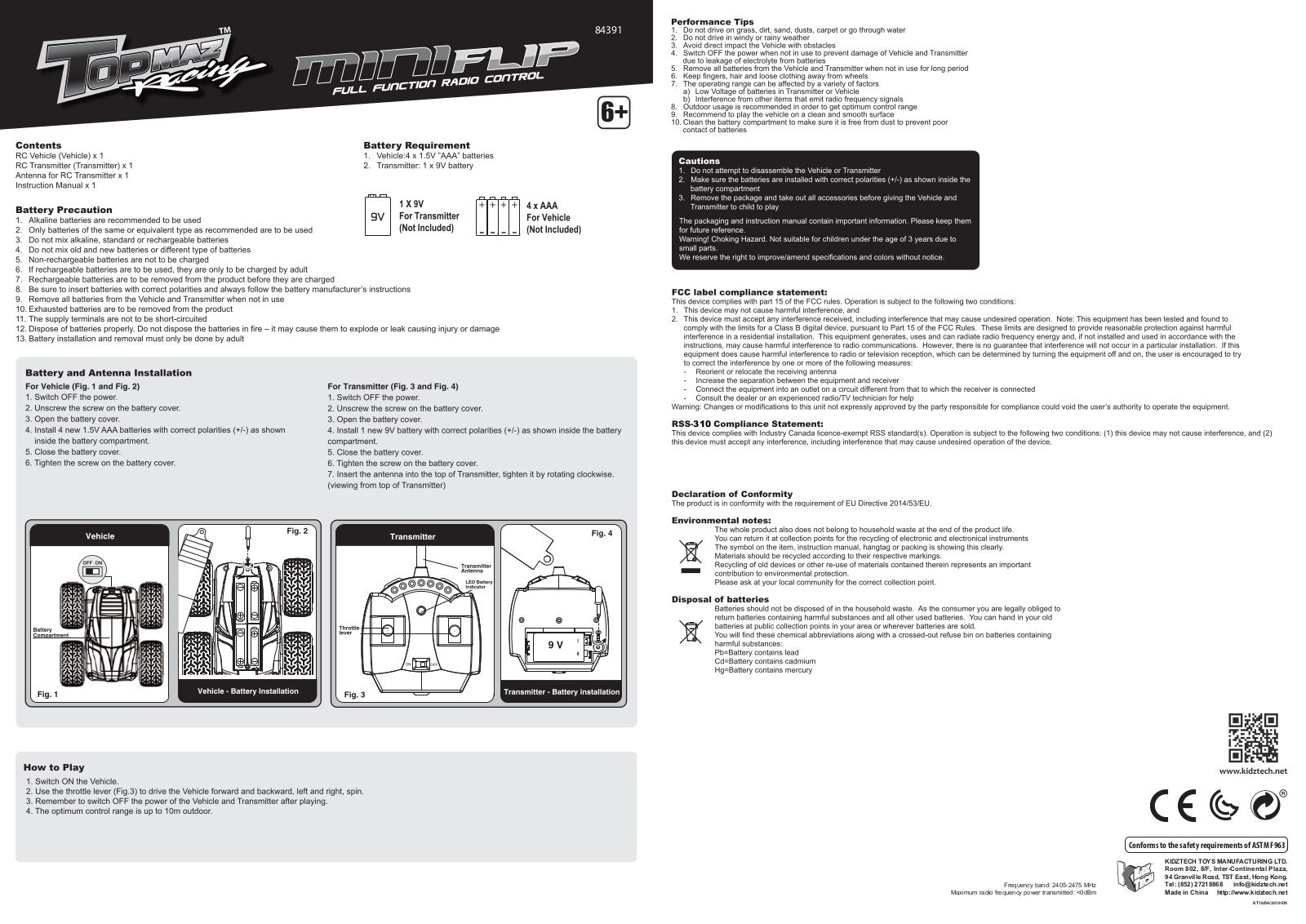 KIDZTECH TOYS 8439119 27MTX User Manual