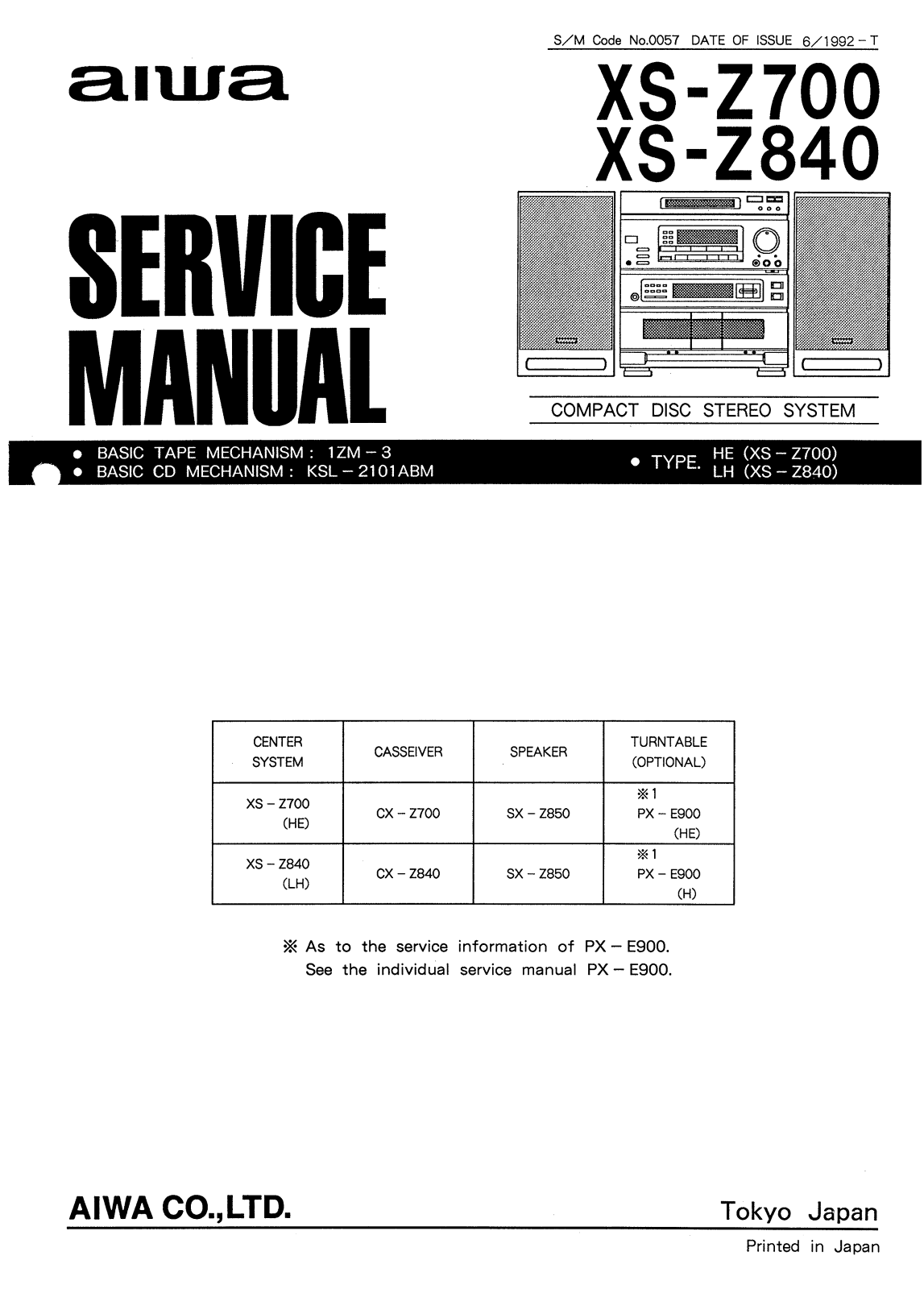 Aiwa XSZ-700, XSZ-840 Service manual