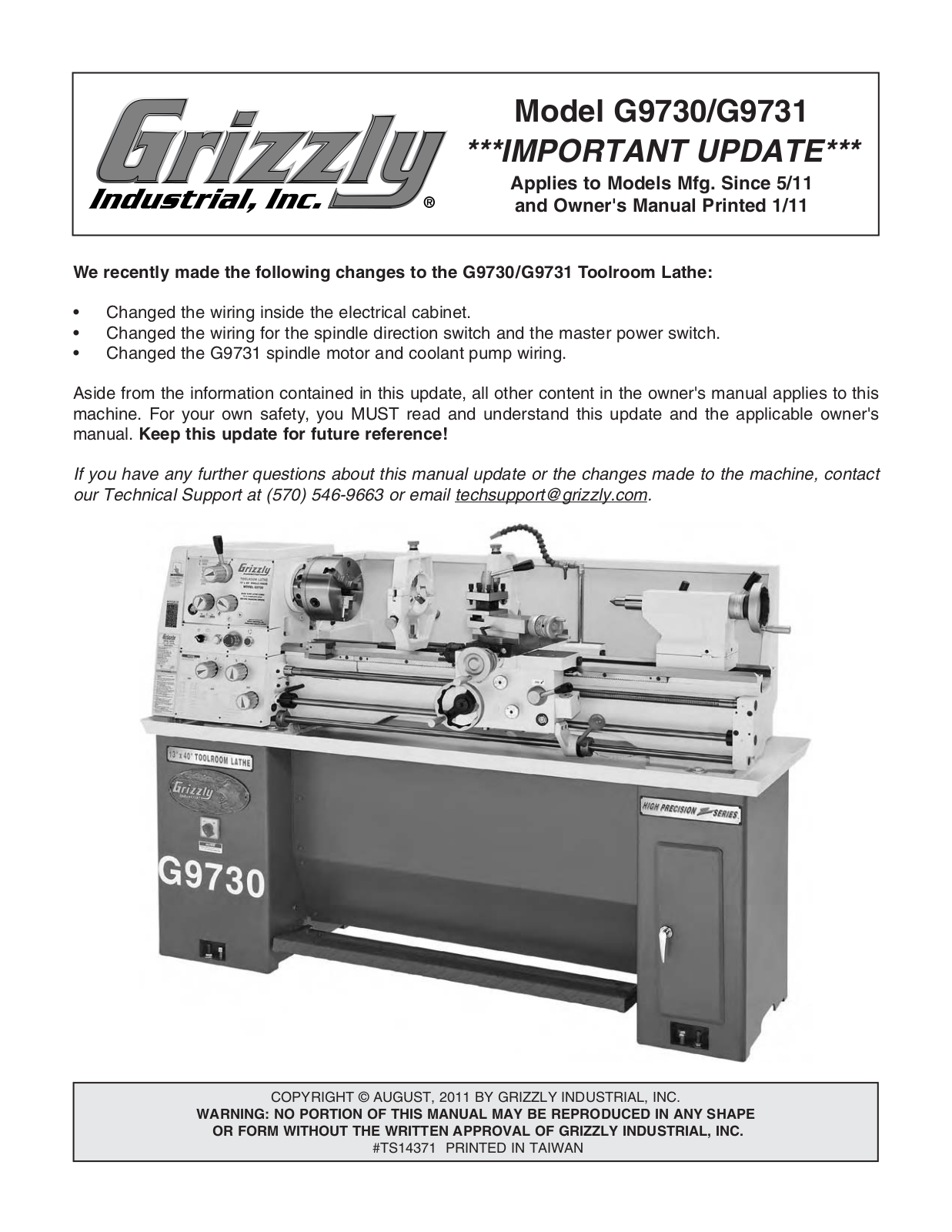 Grizzly G9731 User Manual