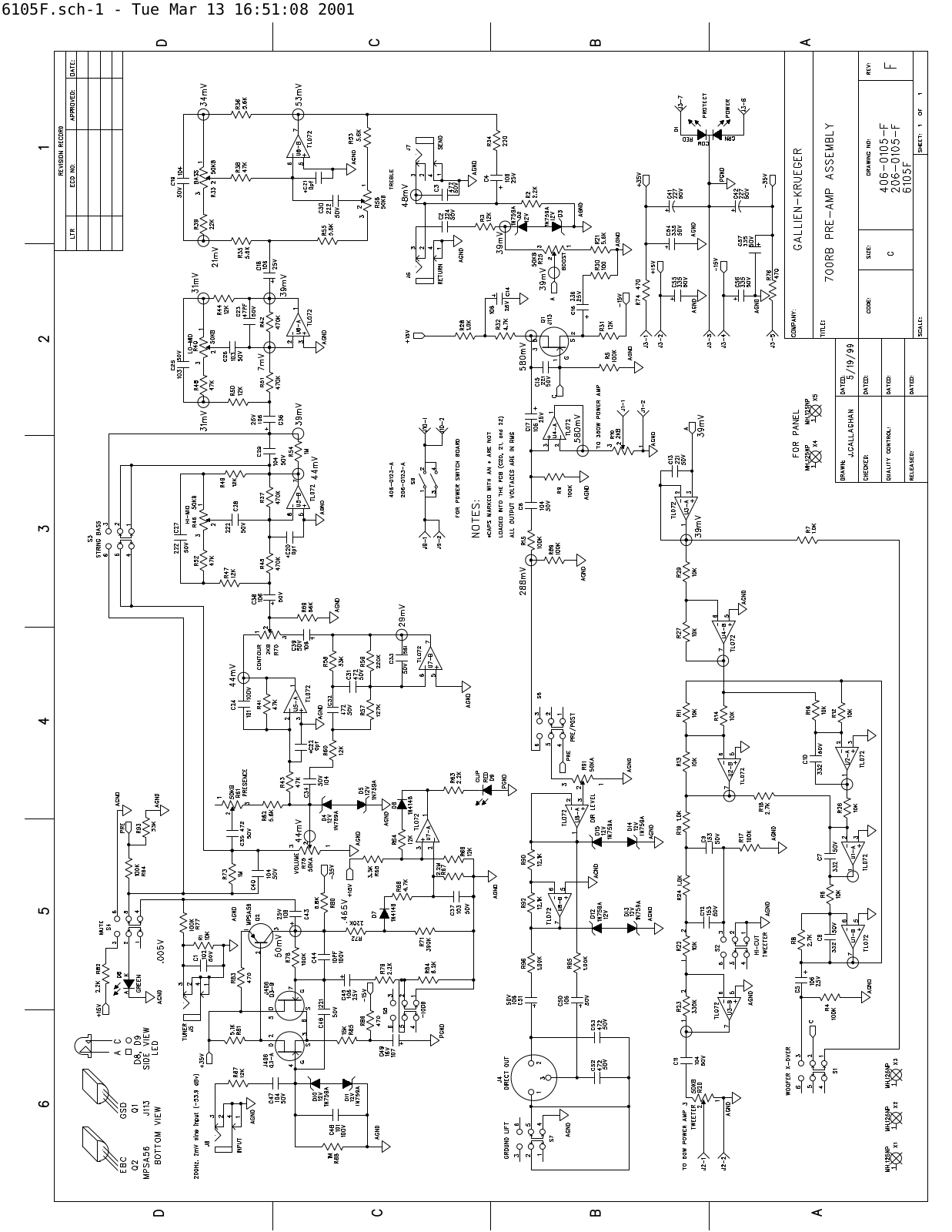 Gallienkrueger 1001b schematic