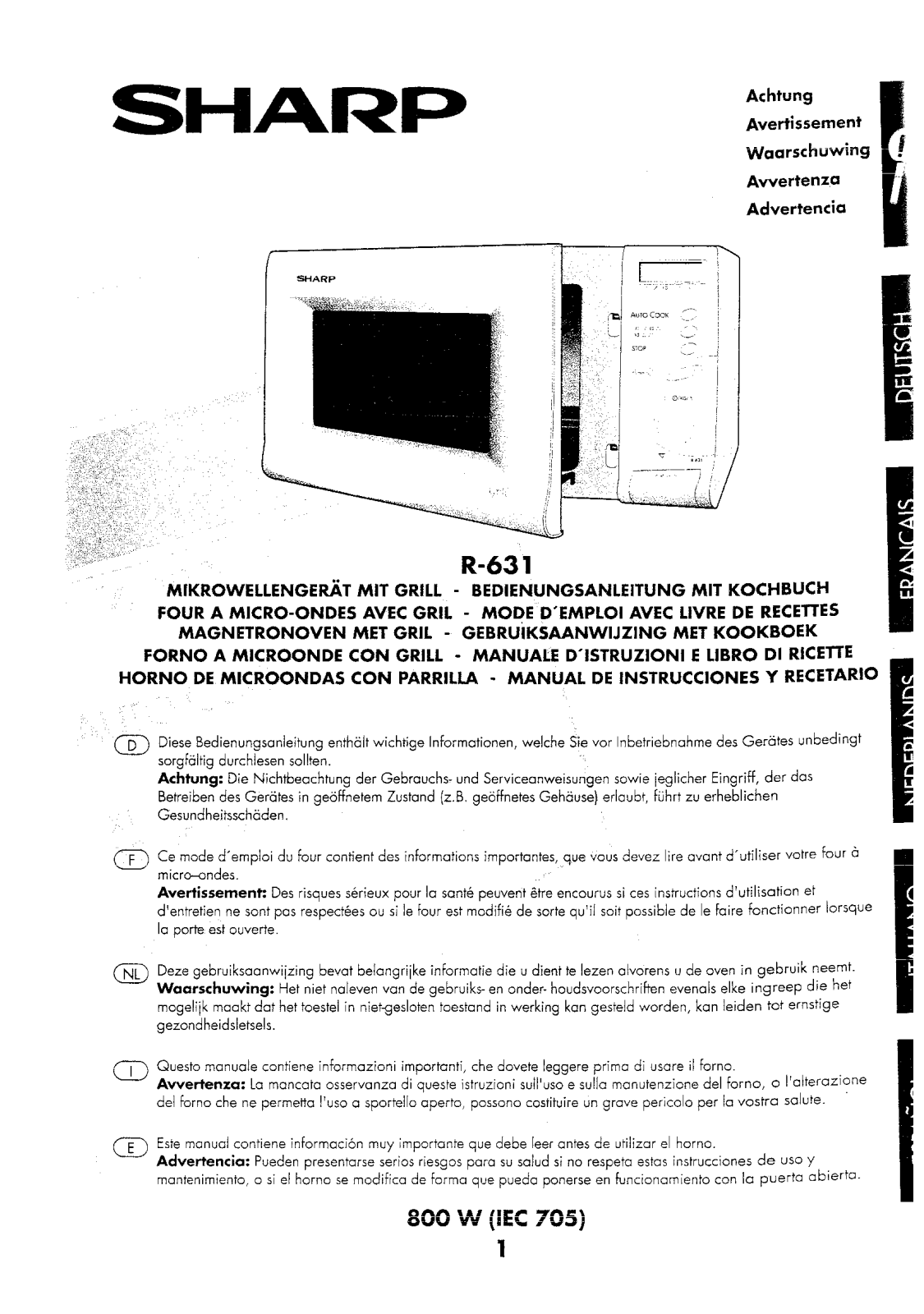 Sharp R-631 User Manual