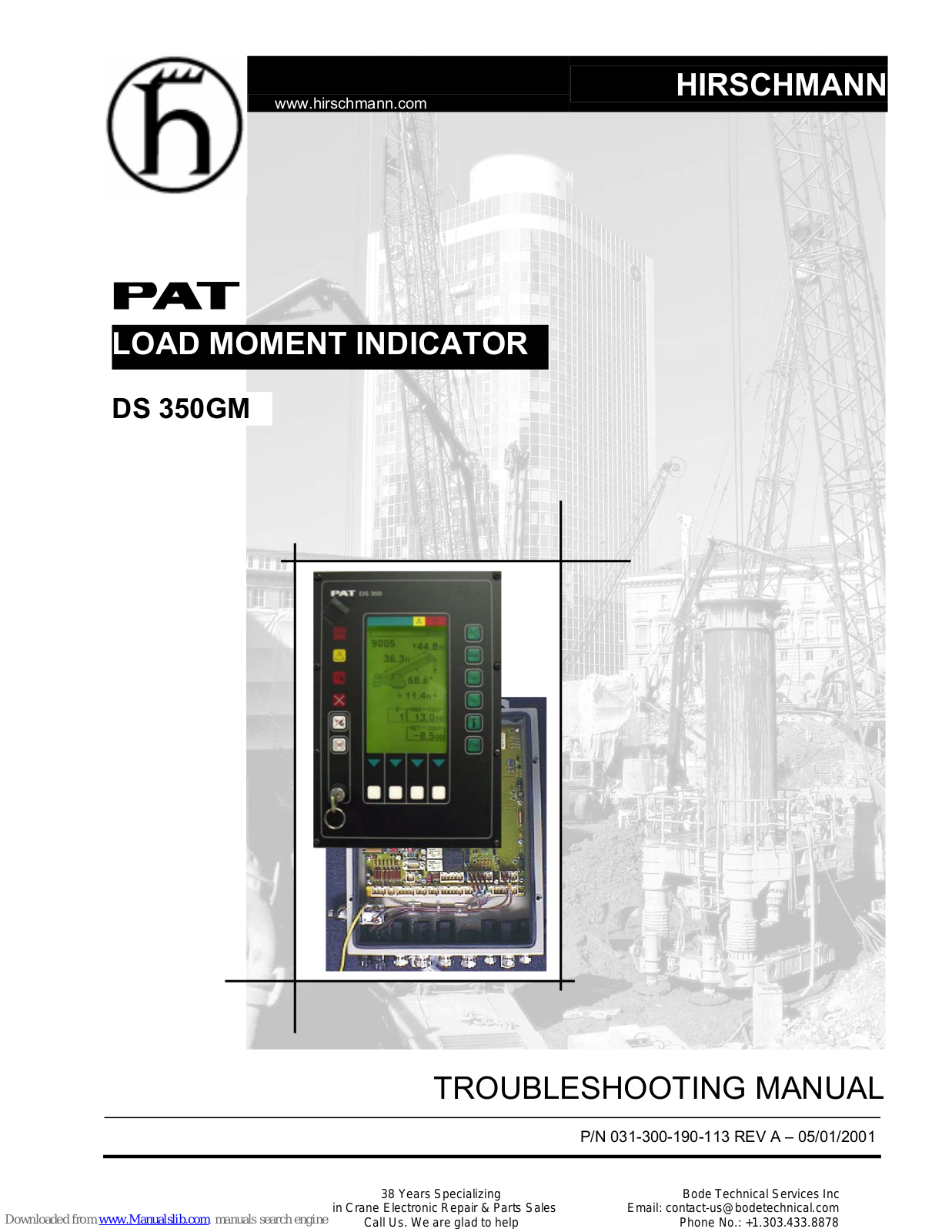 Hirschmann PAT DS 350GM Troubleshooting Manual