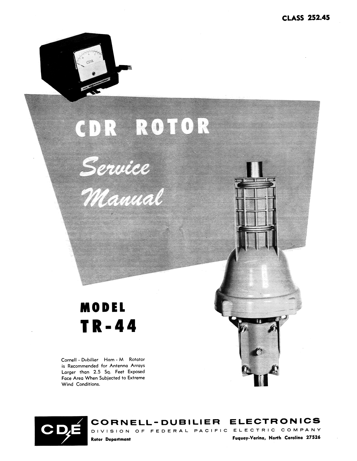 Cornell Dubilier TR-44 Service Manual