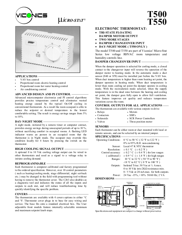 Viconics T550 User Manual