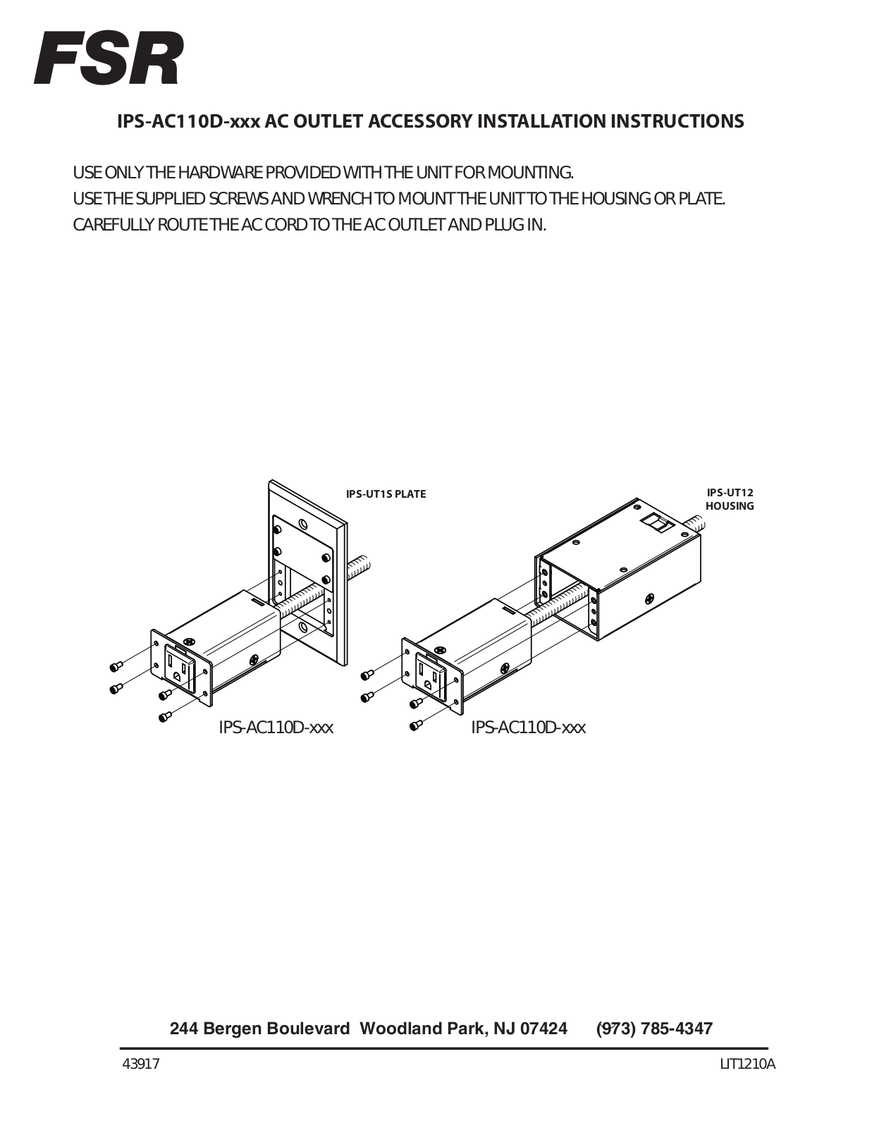 FSR IPS-AC110D-xxx User Manual