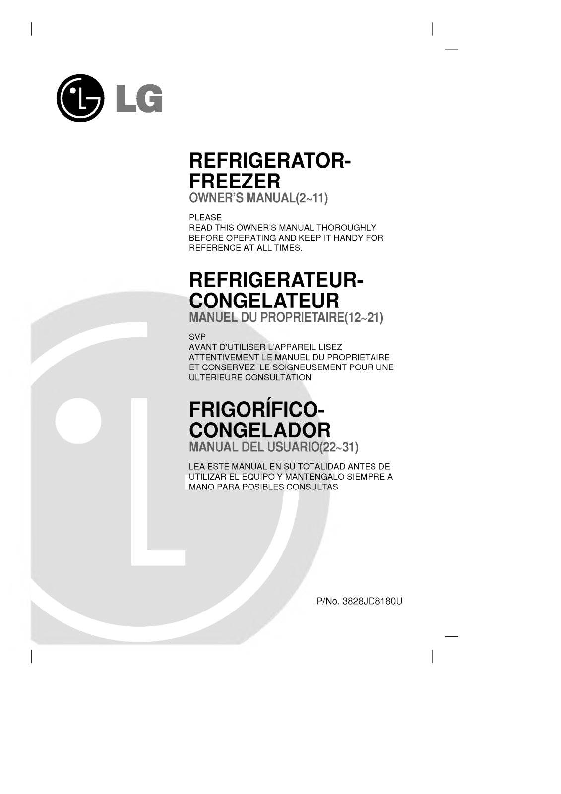 LG GR-572TVA User Manual