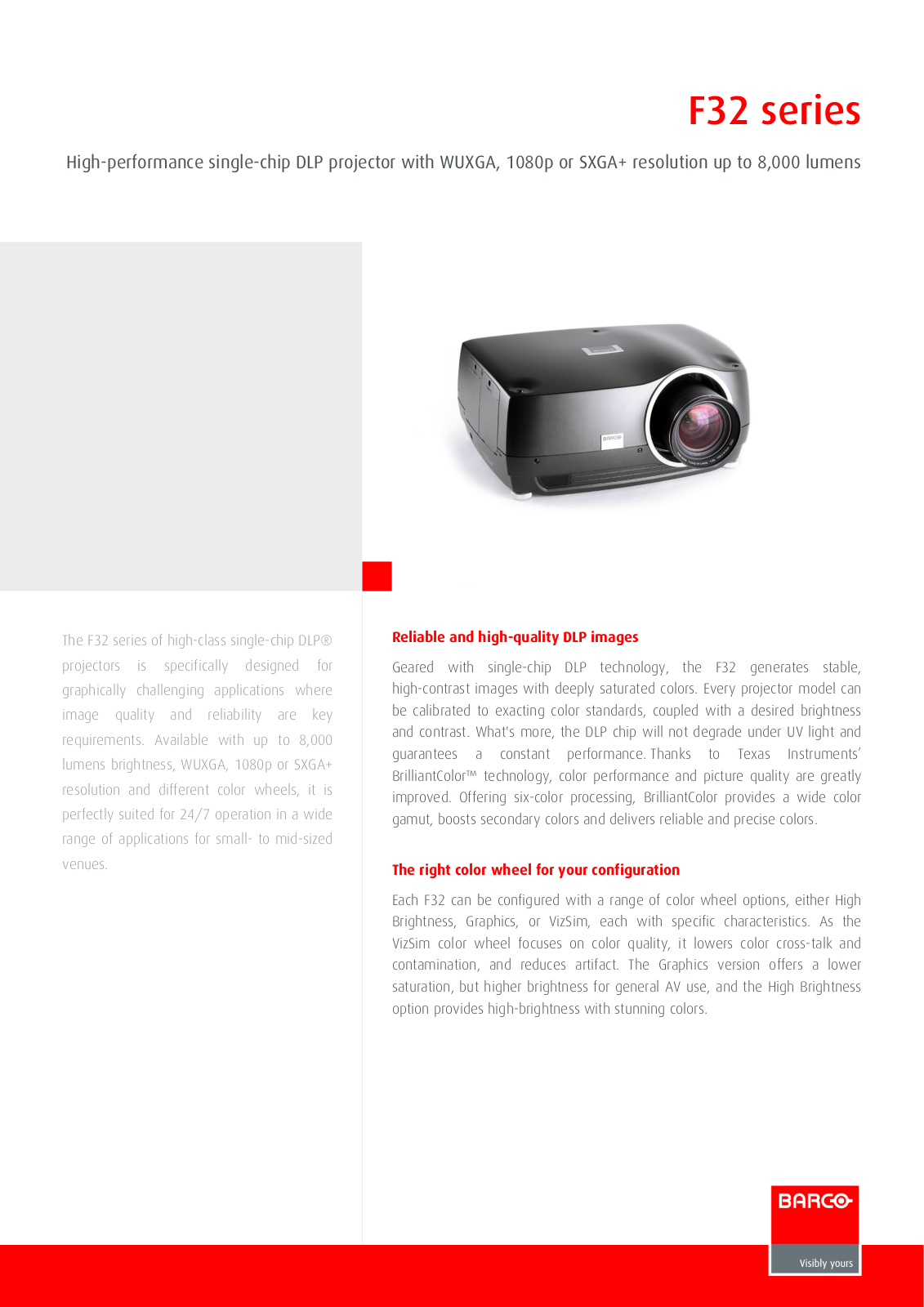 Barco F32 Product Sheet