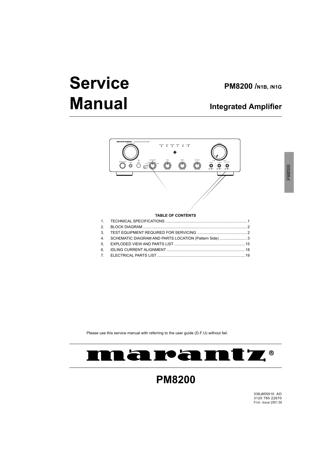 Marantz PM-8200 Service Manual