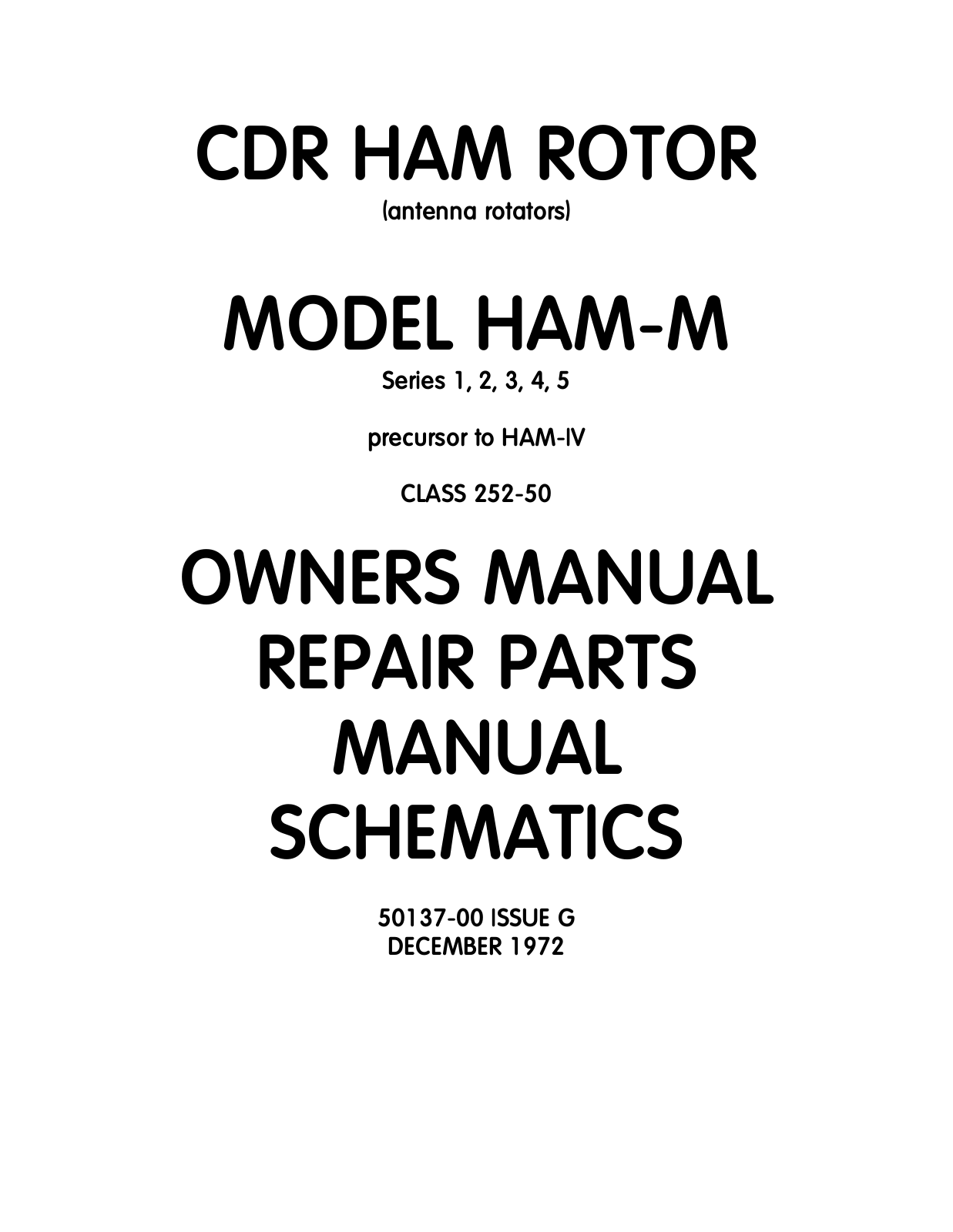 CDE HAM-M-1, HAM-M-2, HAM-M-3, HAM-M-4, HAM-M-5 Service guide - ManualMachine.com