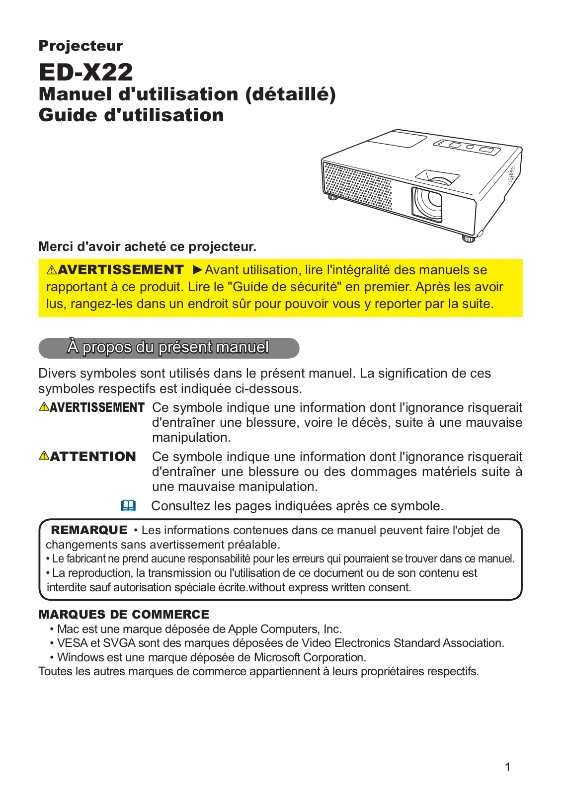 HITACHI ED-X22EF User Manual