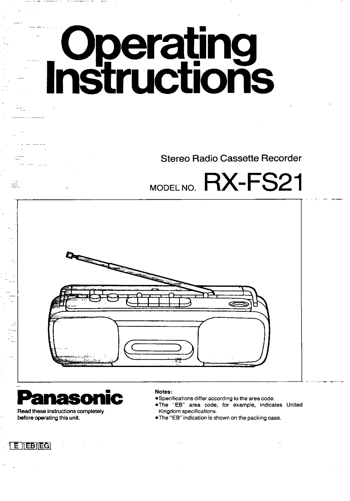 Panasonic RX-FS21 User Manual