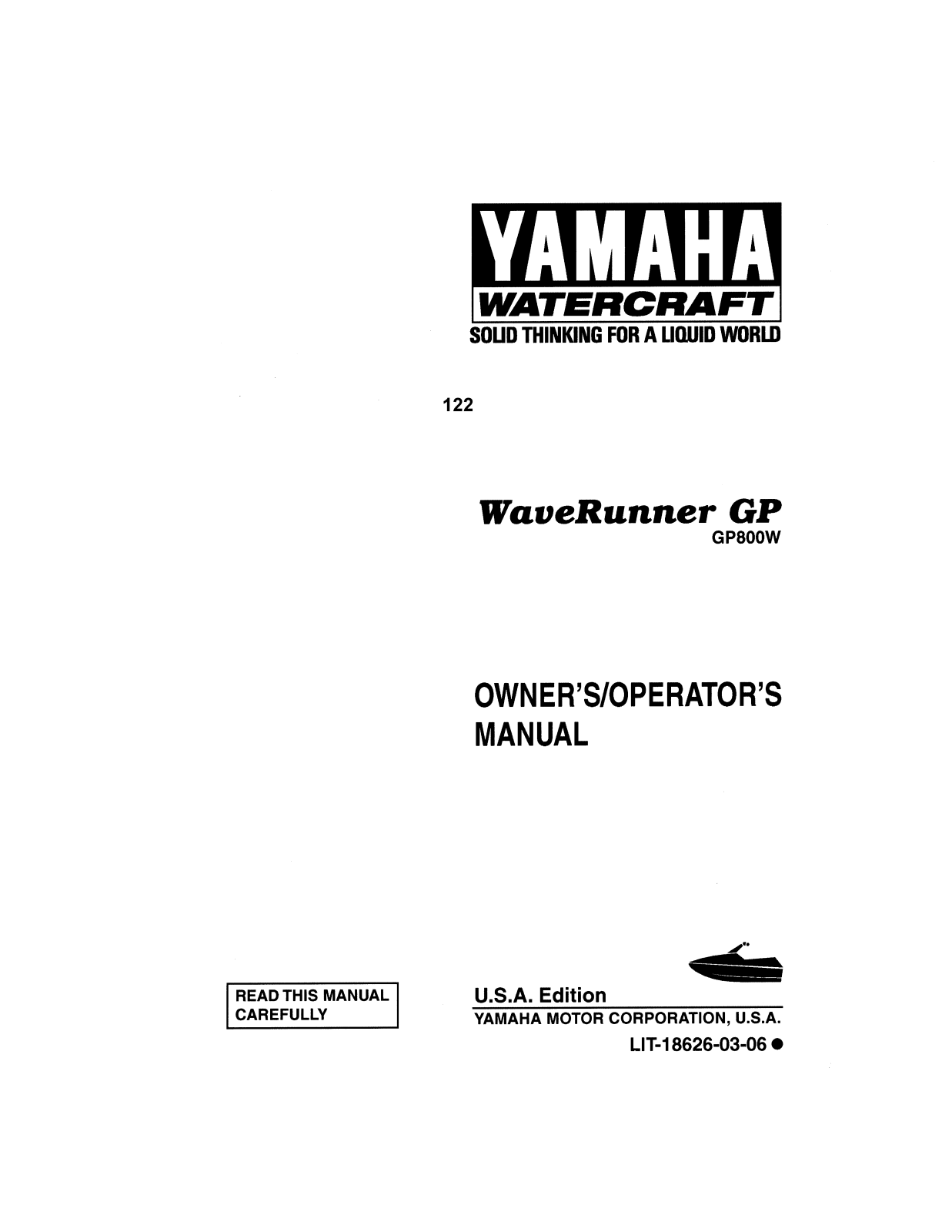 Yamaha GP800W User Manual