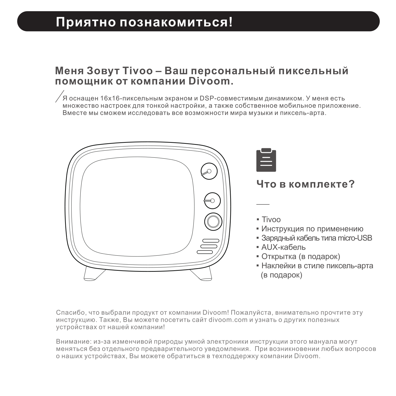 Divoom Tivoo User Manual