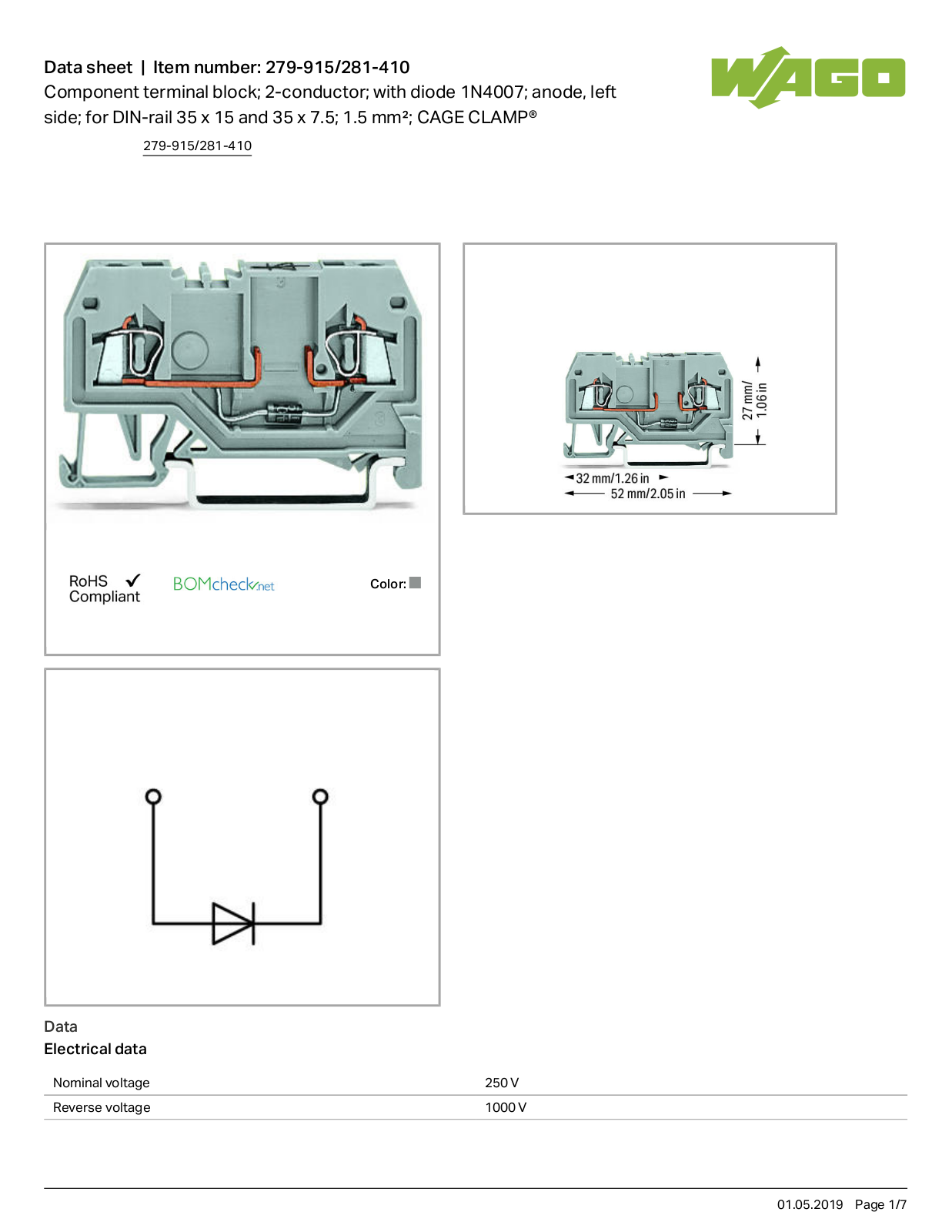 Wago 279-915/281-410 Data Sheet