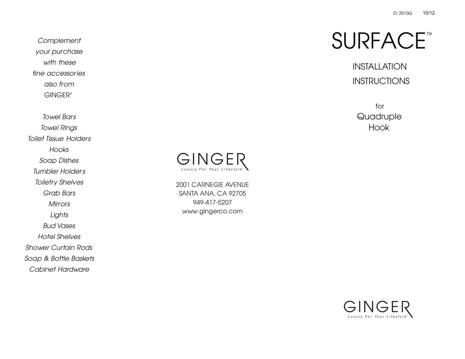 Ginger GIN1297 Installation & Assembly - ManualMachine.com