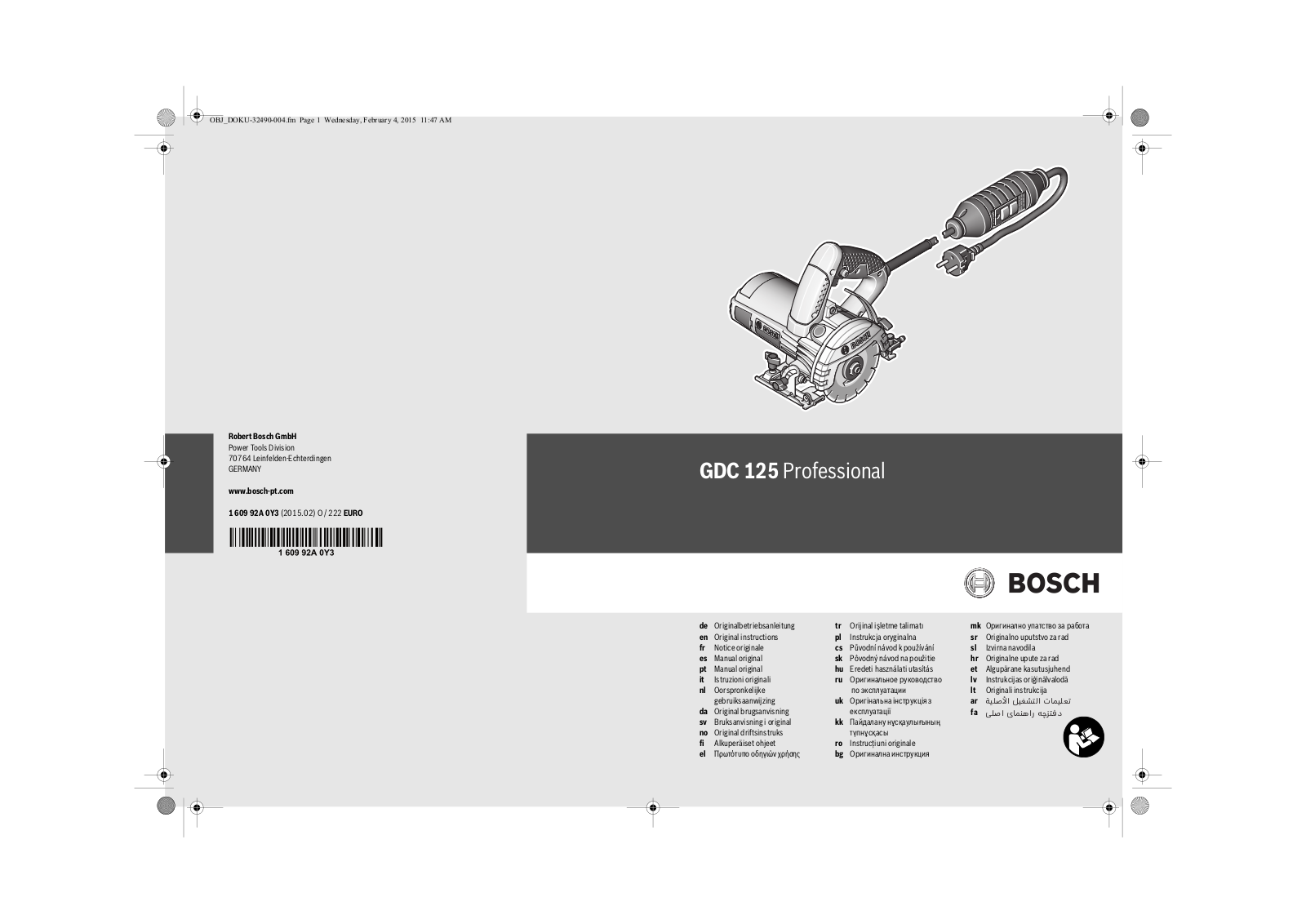 Bosch GDC 125 User Manual