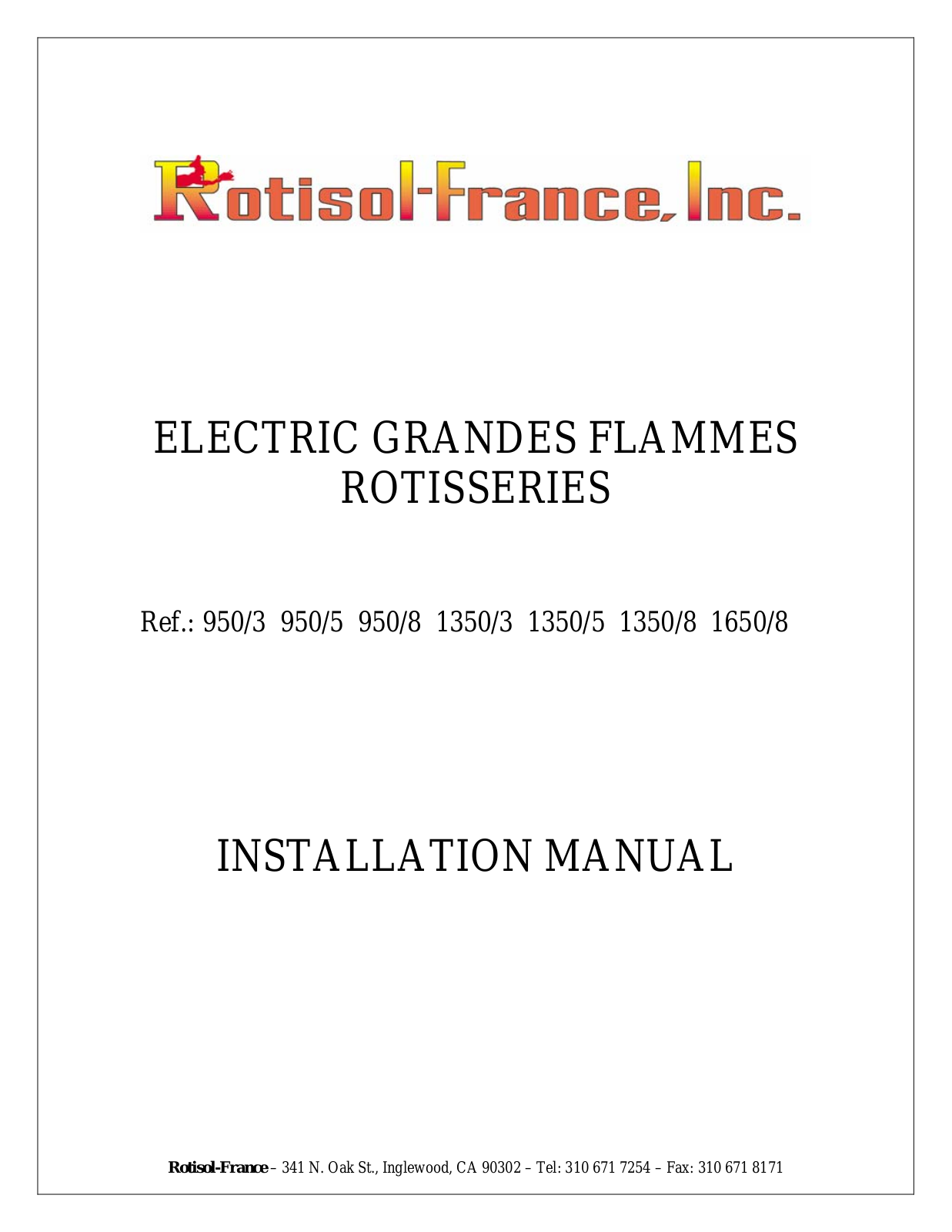 Rotisol GF950-5 Service Manual