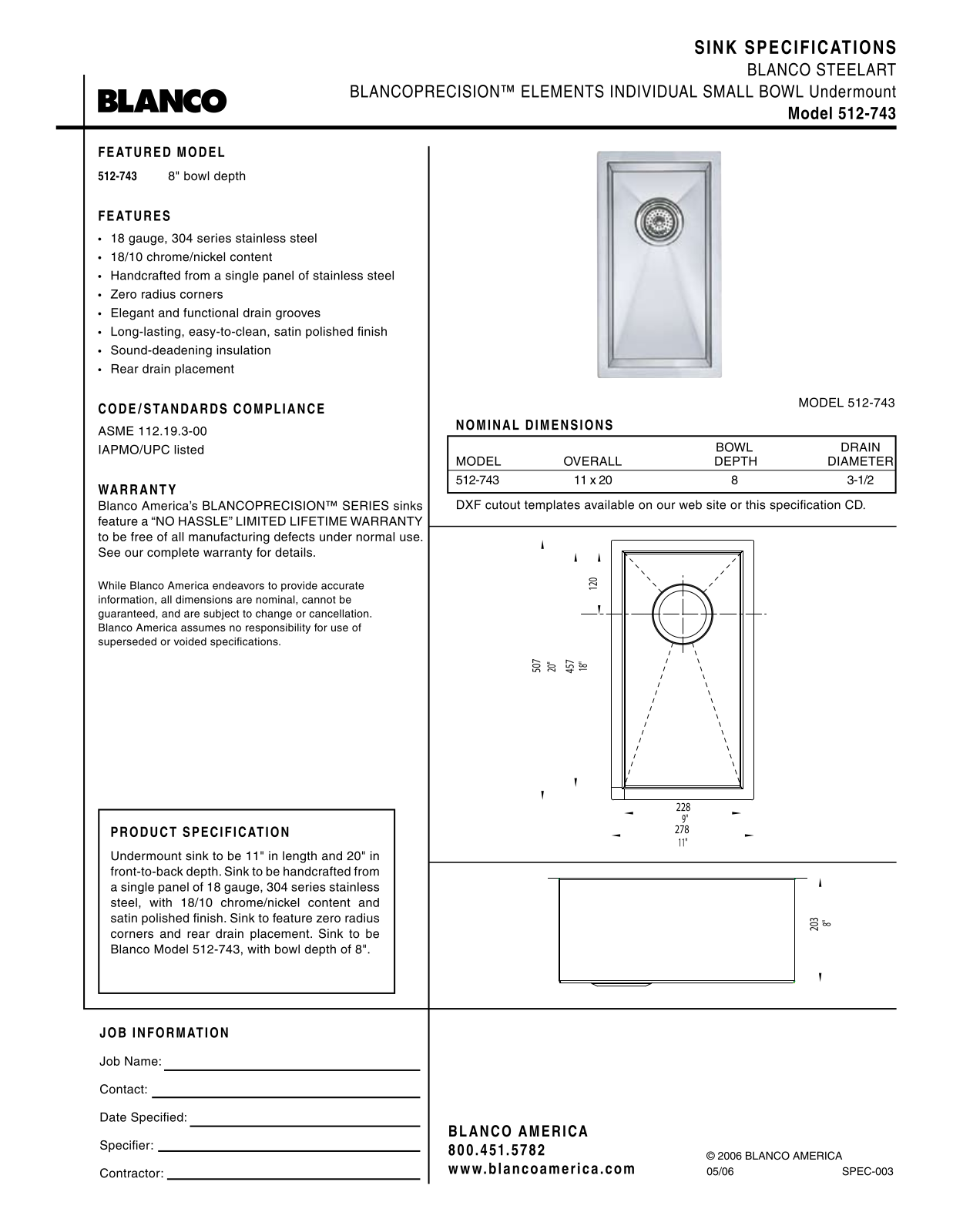 Blanco 512-743 User Manual