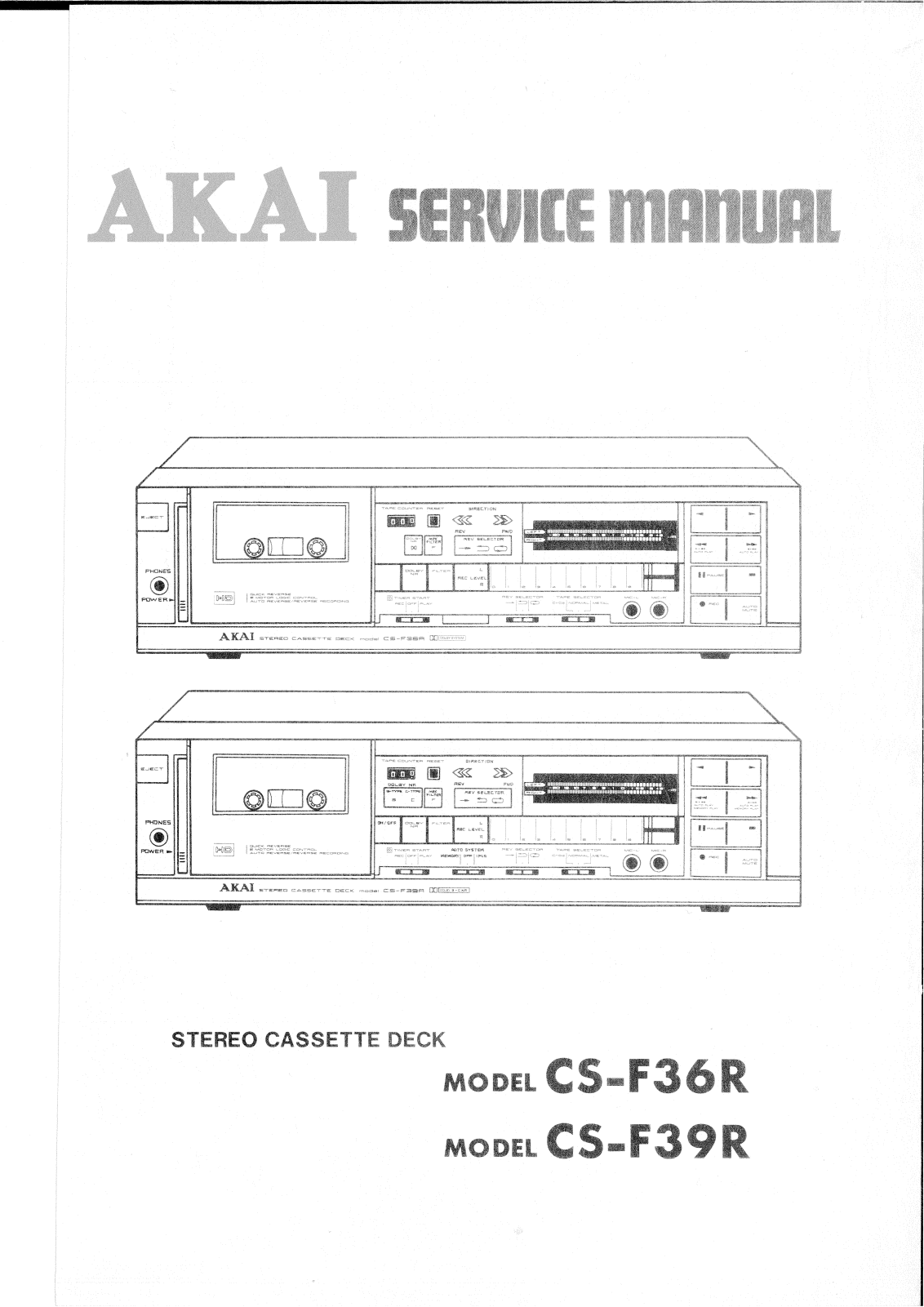 Akai CSF-36-R, CSF-39-R Service manual