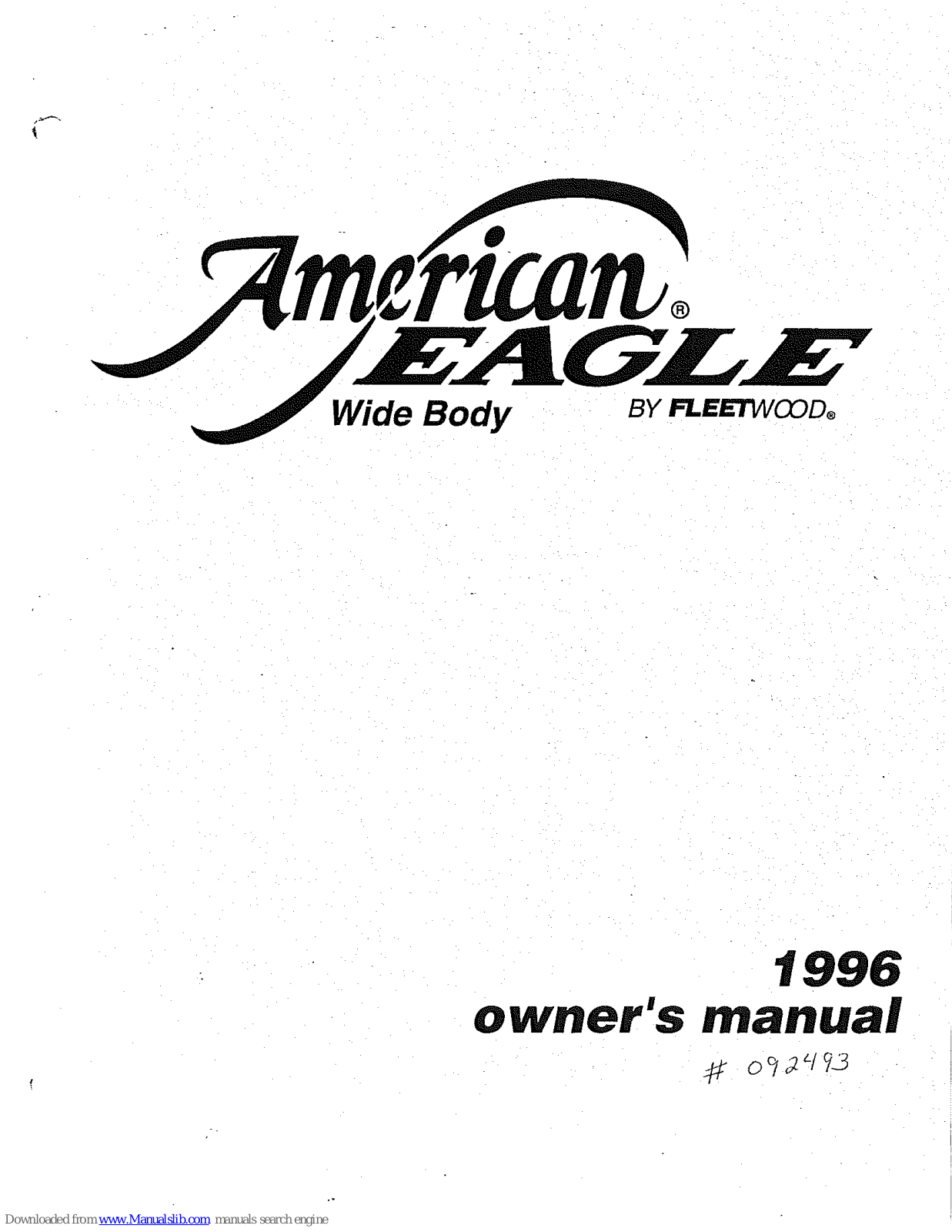 Fleetwood 1996, American Eagle 1996 Owner's Manual