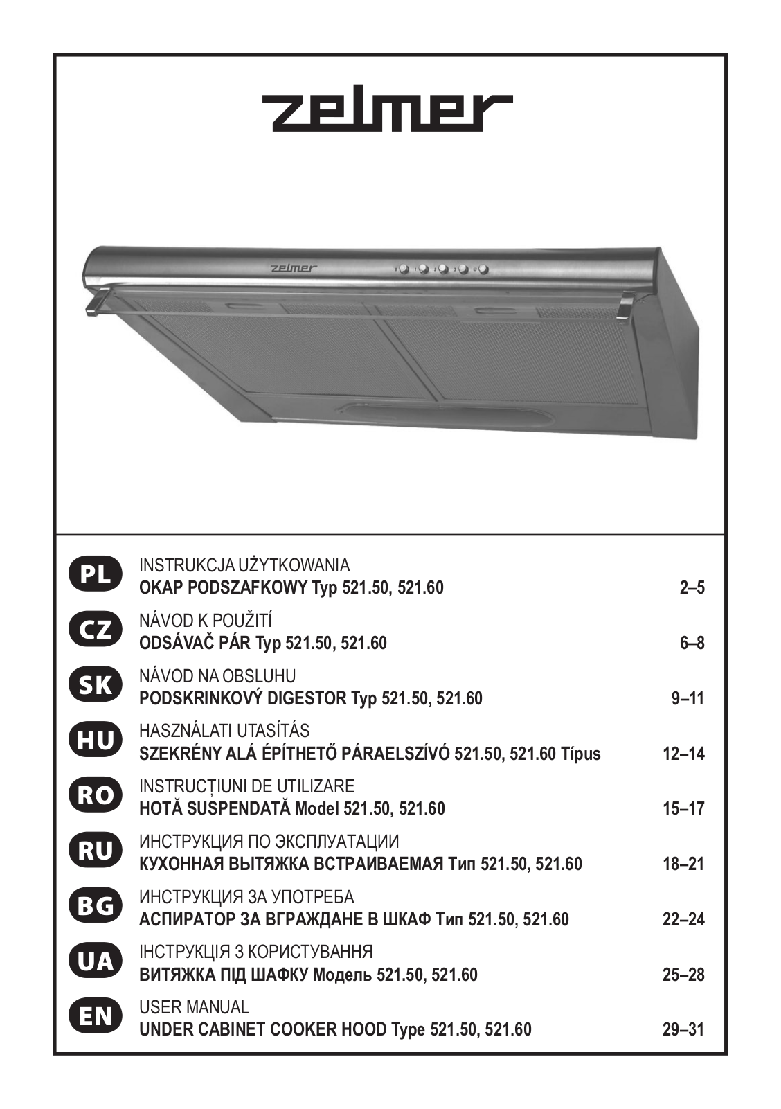 Zelmer 521.50, 521.60 User Manual