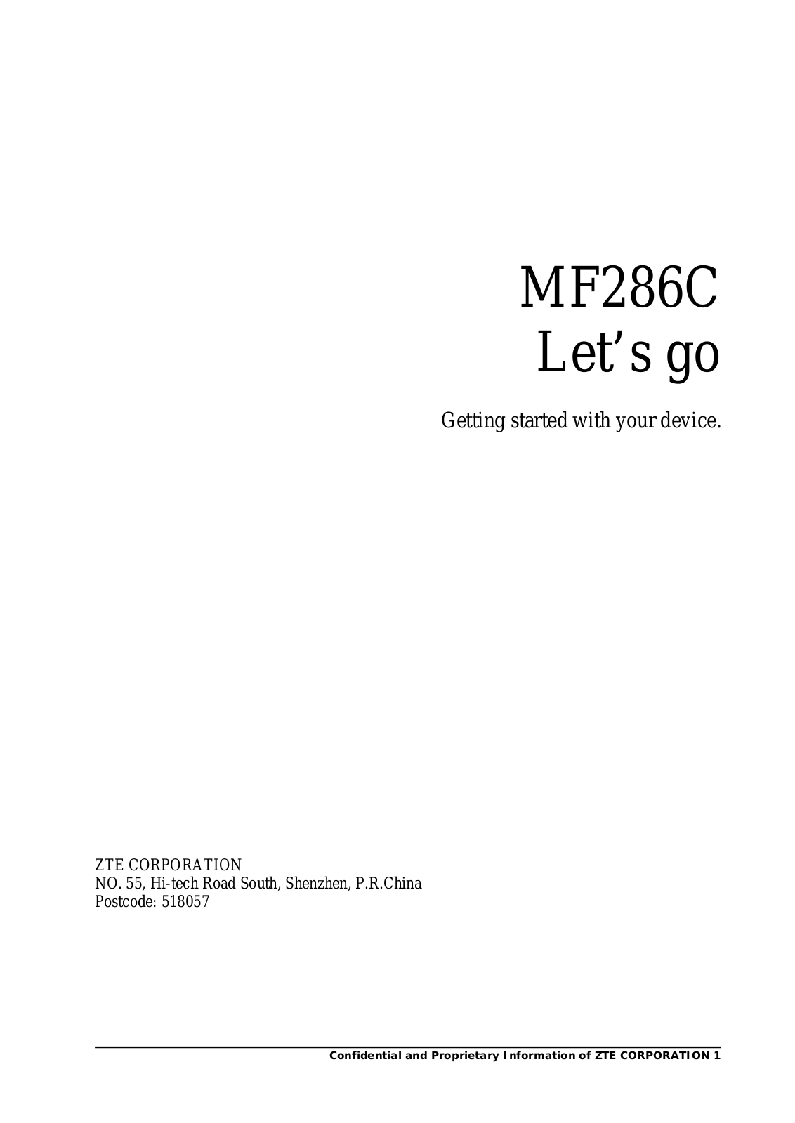 ZTE MF286C Users Manual