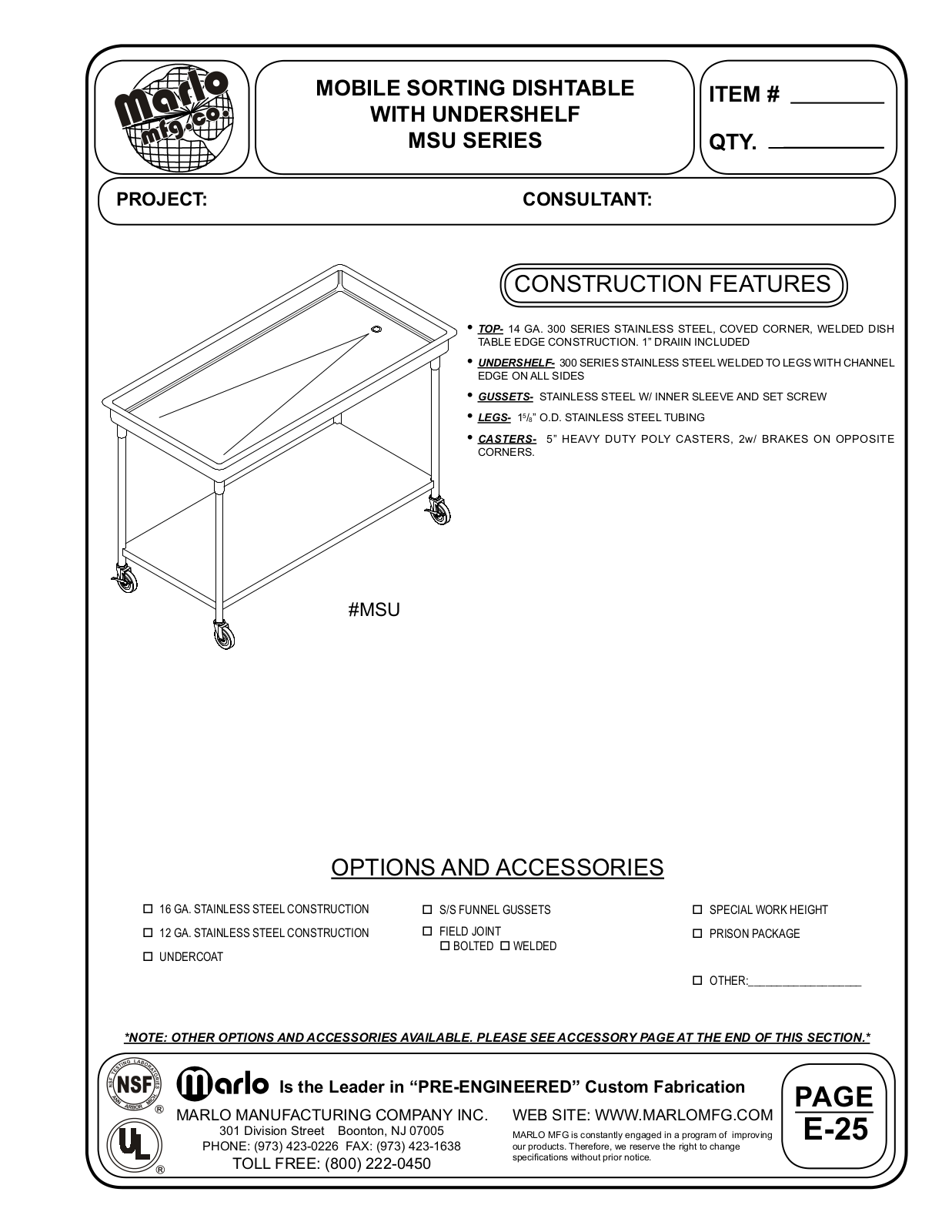 Marlo 4MSU10830 User Manual