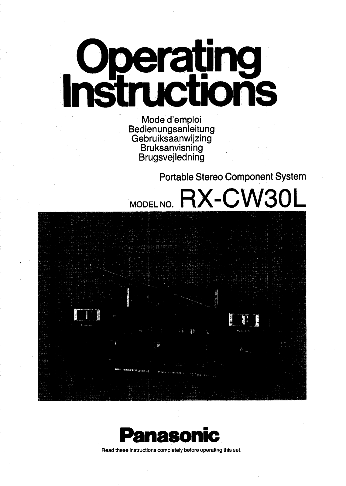 Panasonic RX-CW30 User Manual