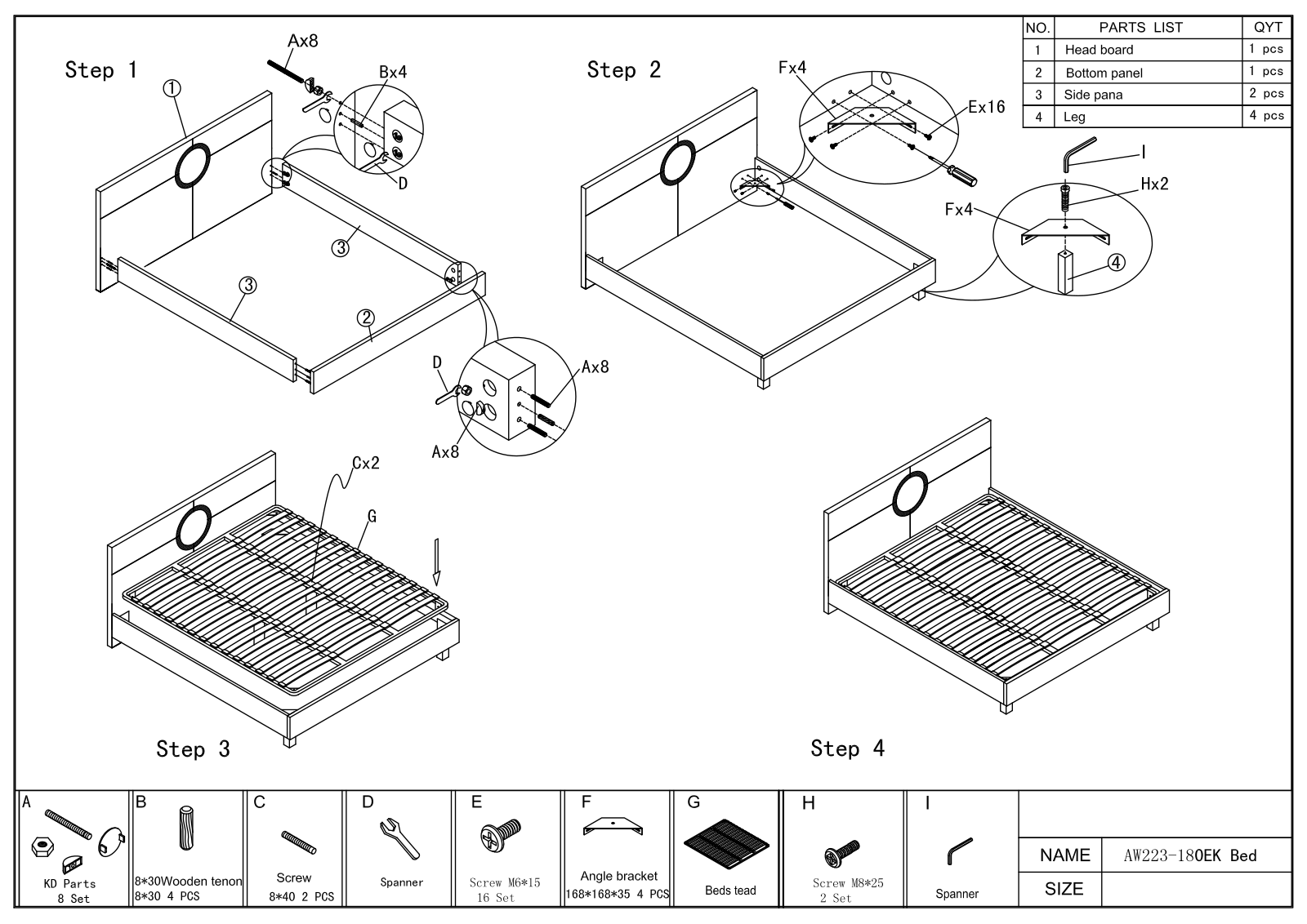 VIG Furniture VGUNAW223180 Assembly Guide