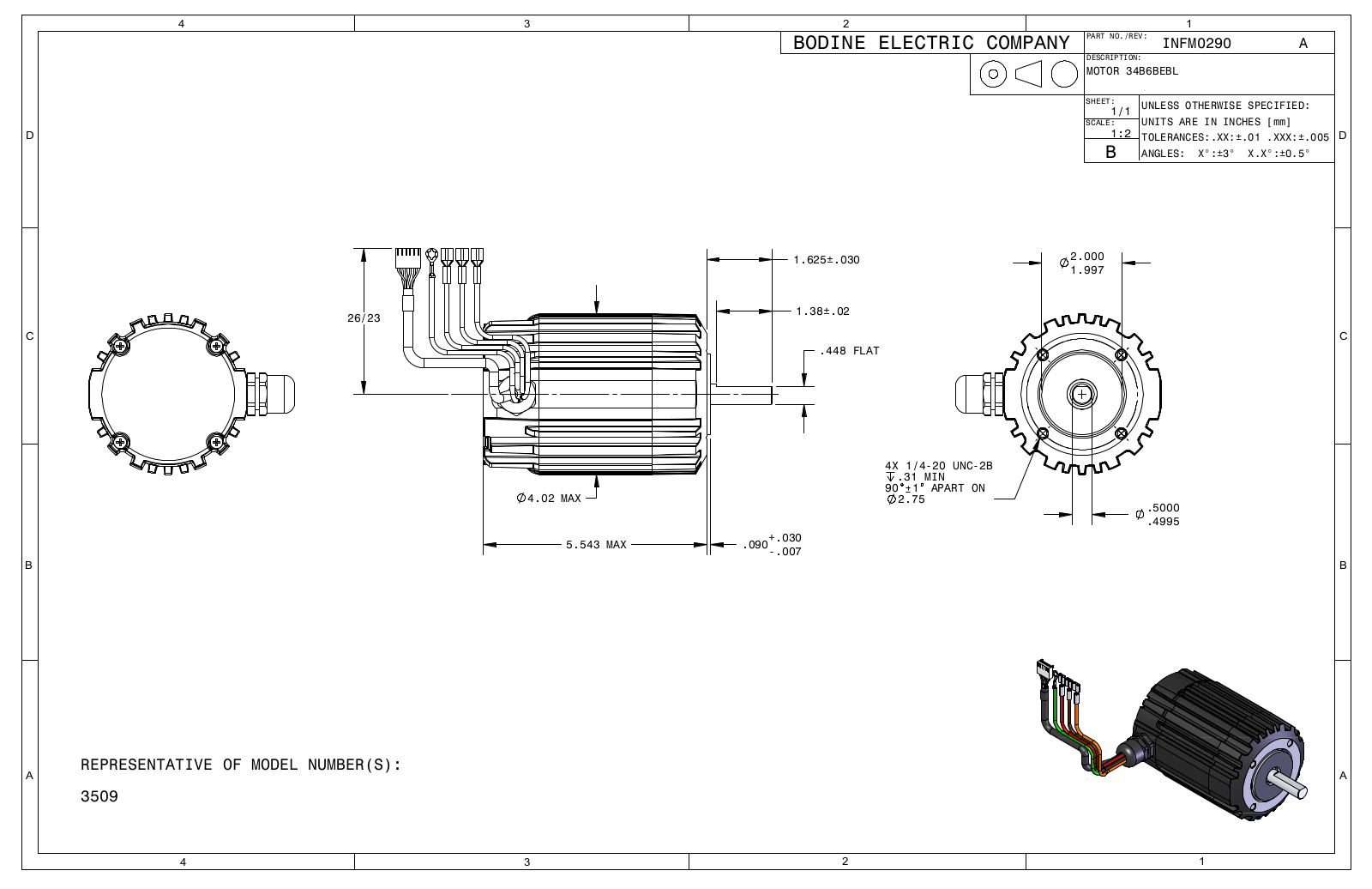 Bodine 3509 Reference Drawing