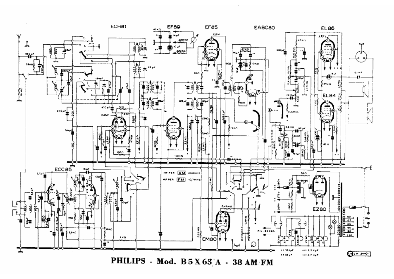 Philips b5x63a schematic