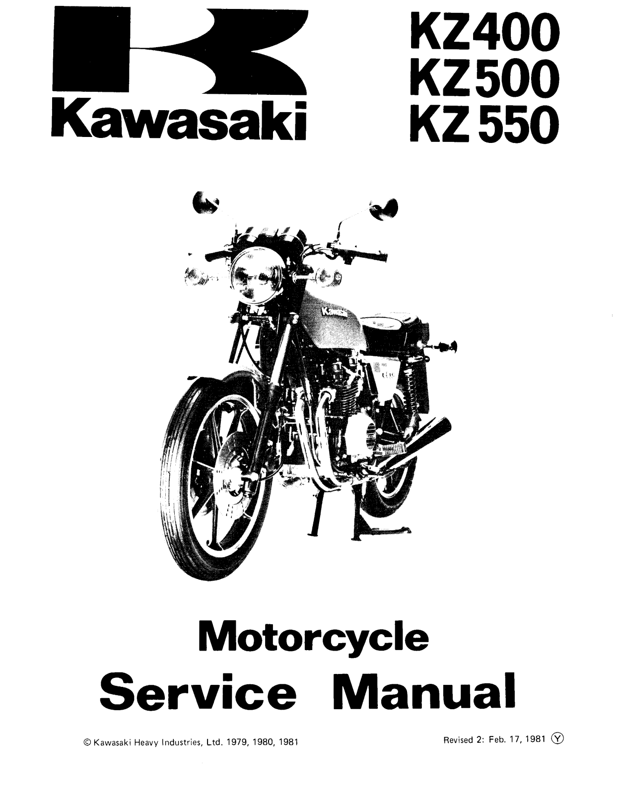 Kawasaki KZ400, KZ 500, KZ 550 Service Manual