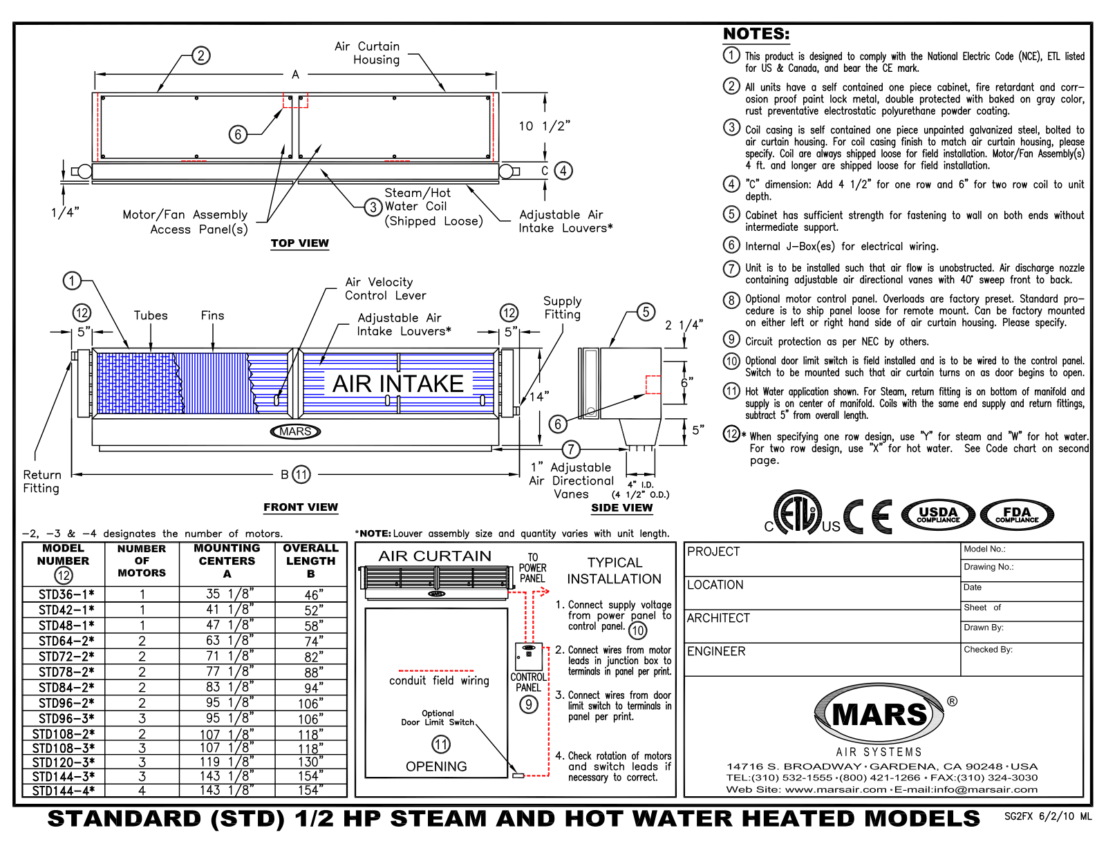 Mars Air STD108-2 User Manual