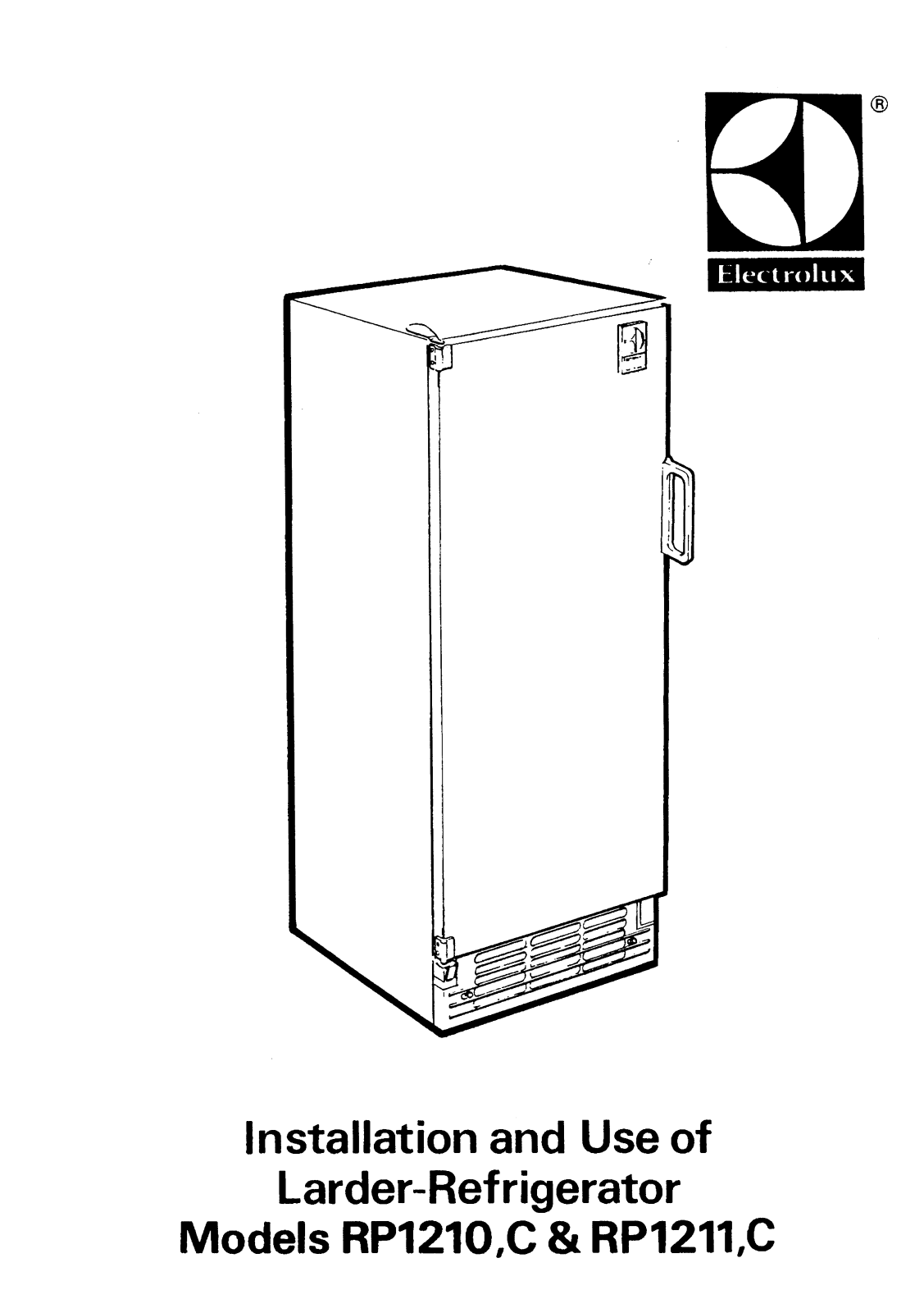 Electrolux RP1211, RP1210 User Manual