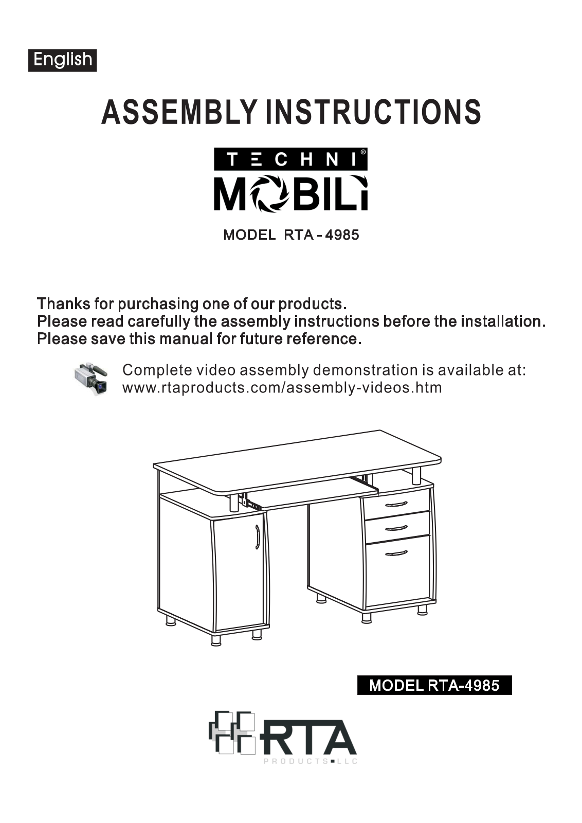 Techni Mobili RTA-4985-CH36 User Manual